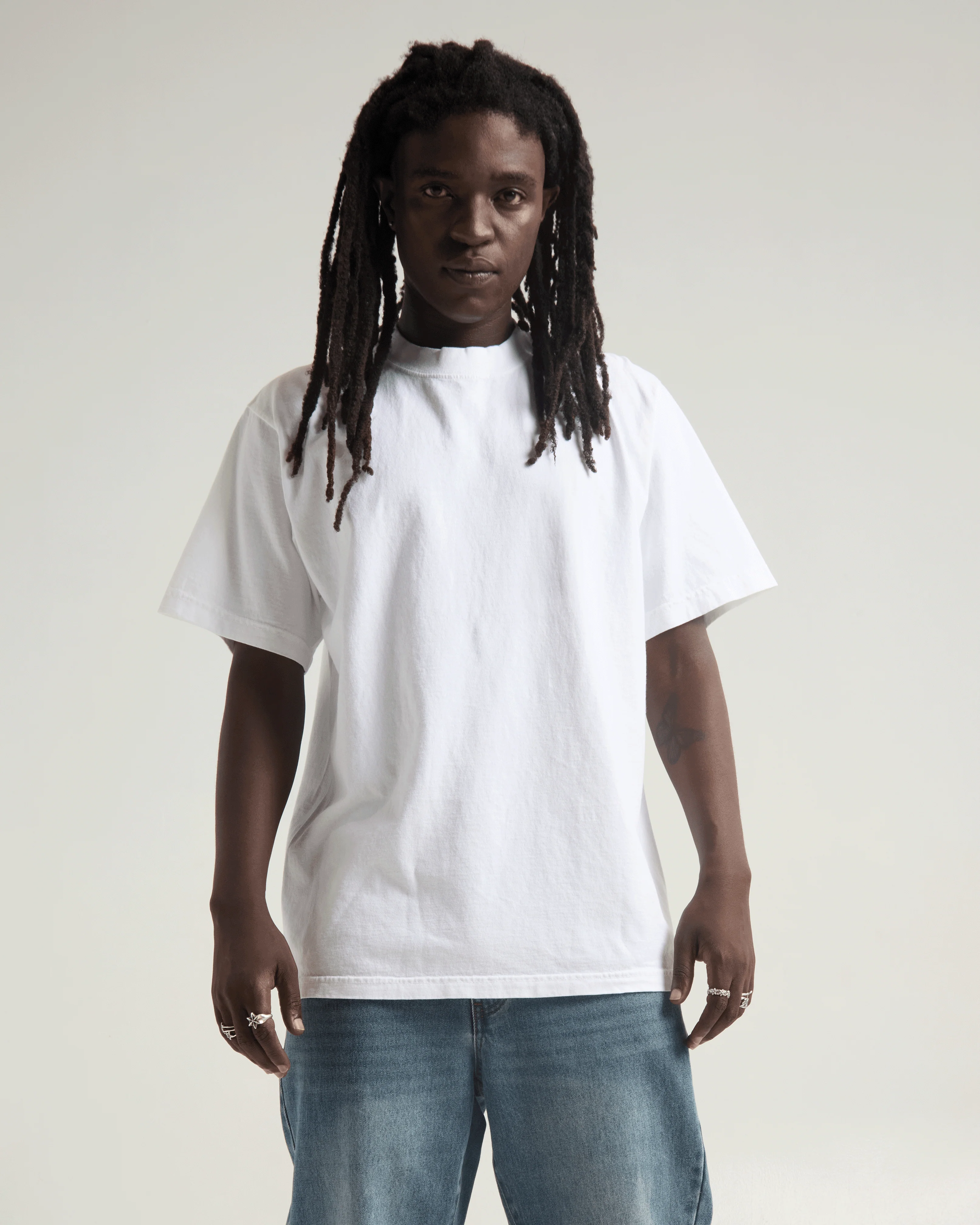 7.5 oz Garment Dye Tee - White - Image 4