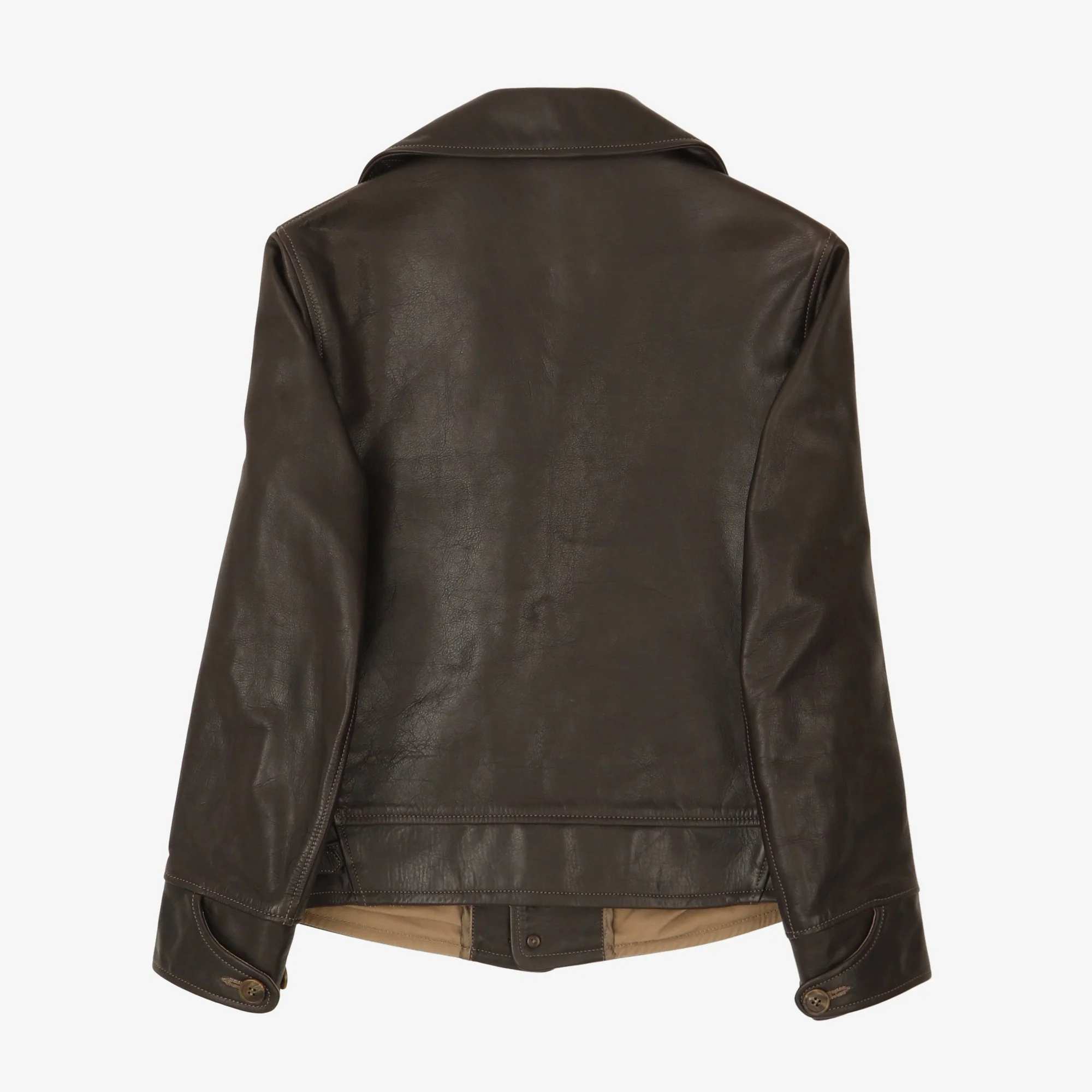 Shawl Collar Leather Jacket - Image 2