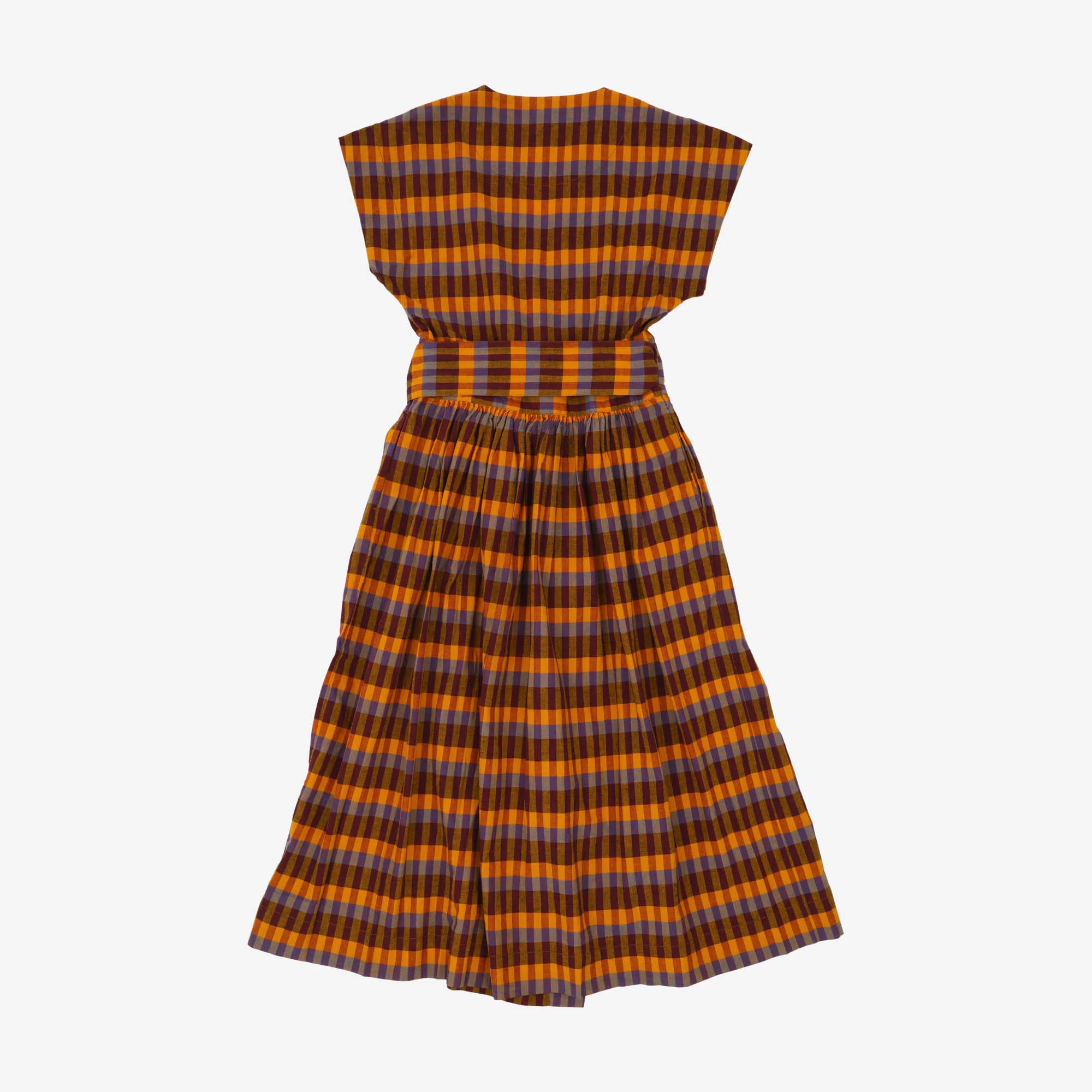 Check Linen Wrap Dress - Image 2