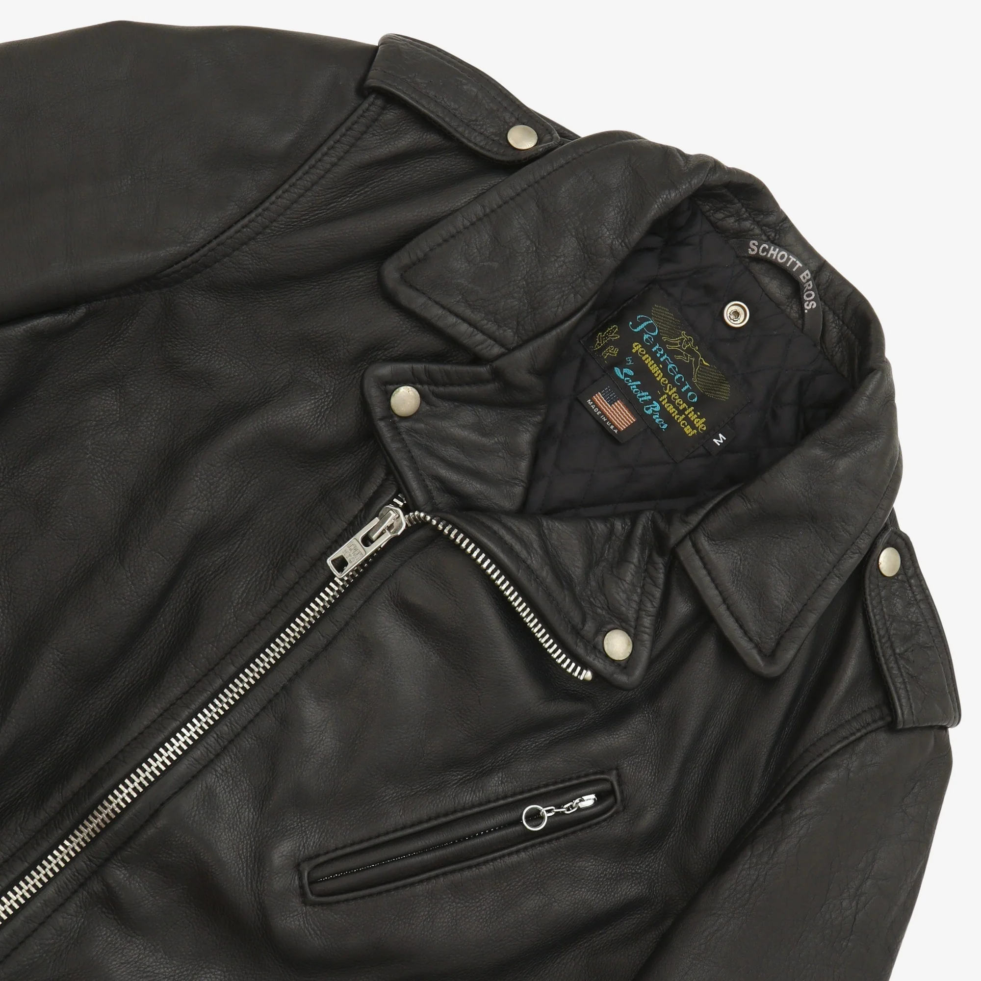 Classic Perfecto Leather Motorcycle Jacket - Image 3