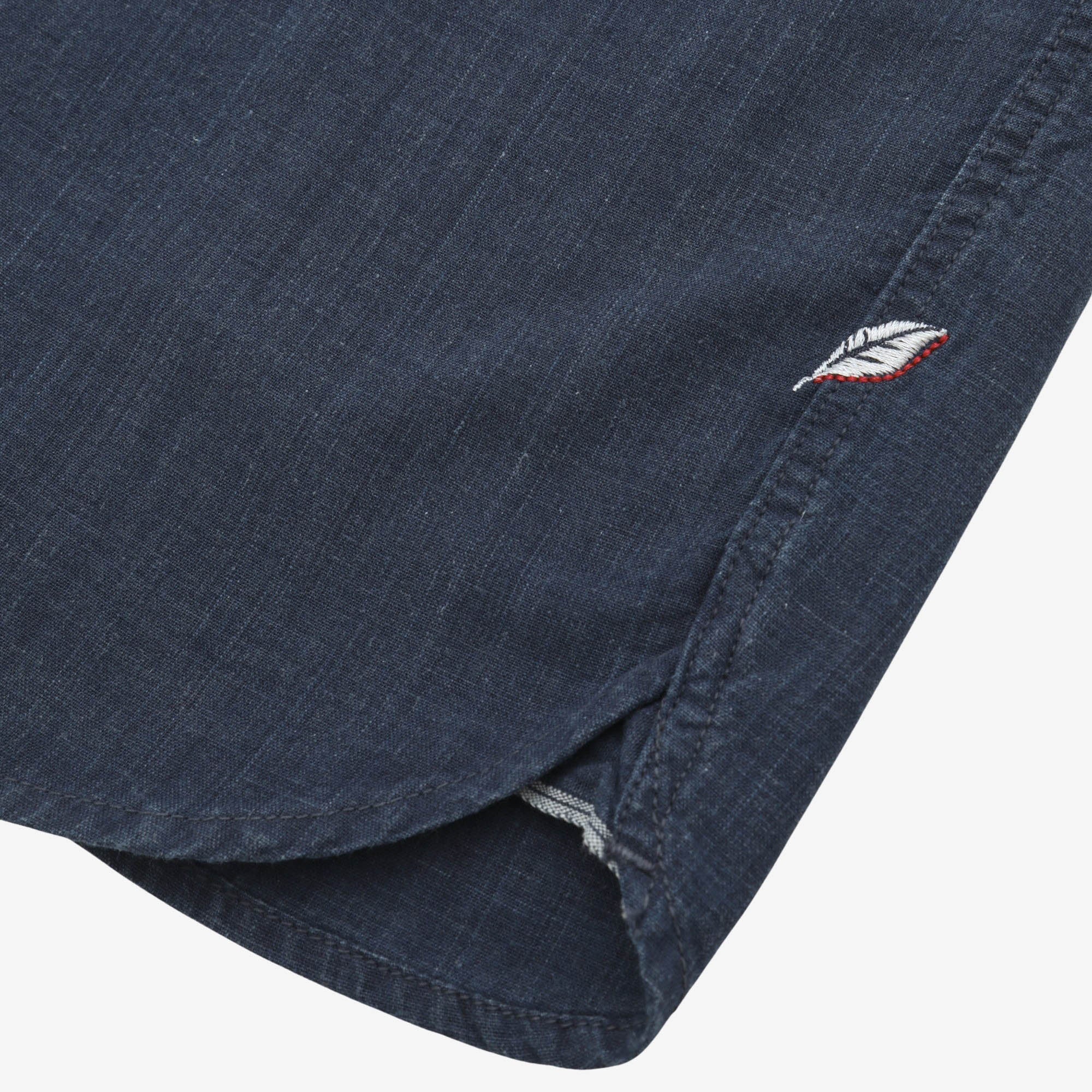 Collarless Dyed Selvedge Shirt - Image 4