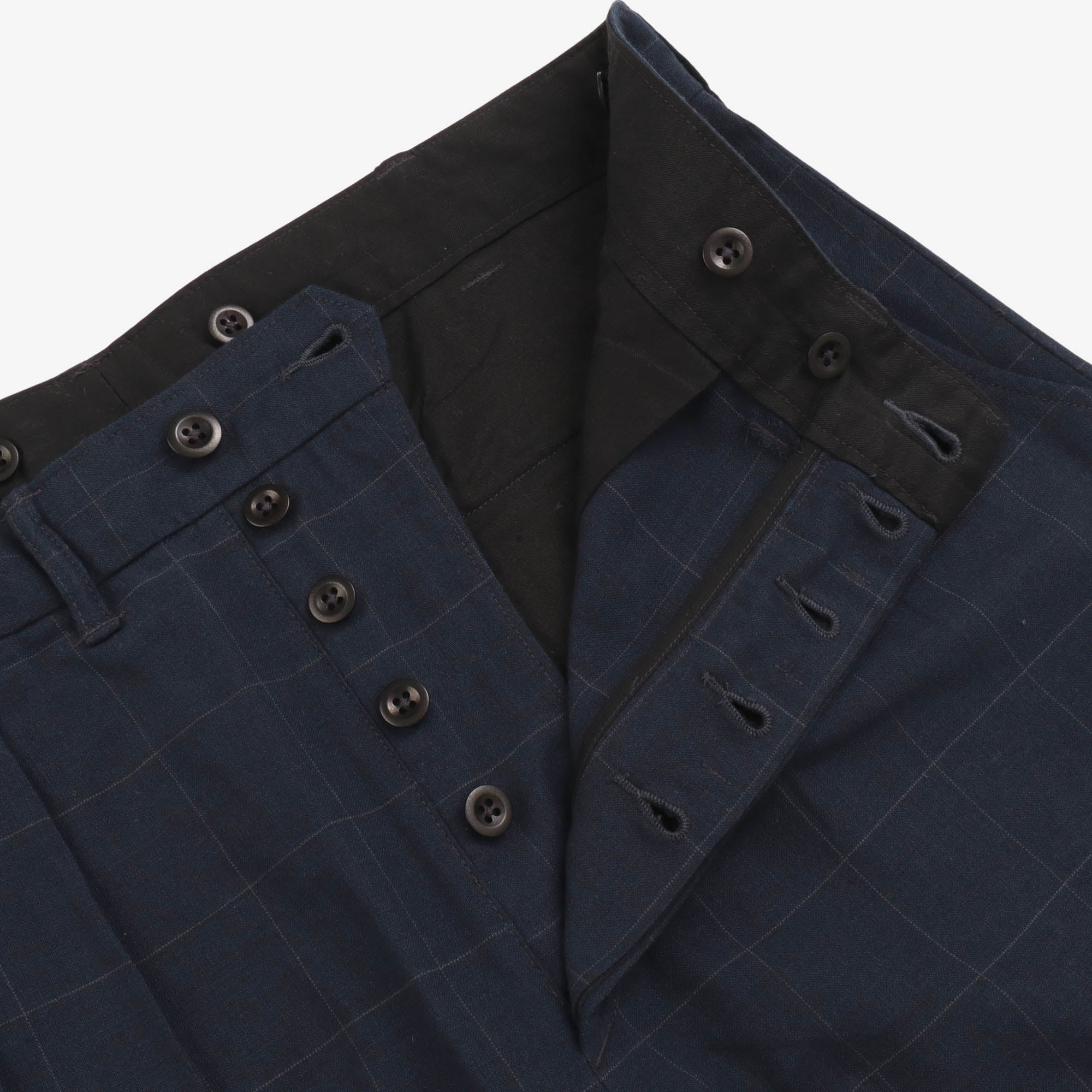 Cotton Blend Check Trousers (34W X 25L) - Image 3