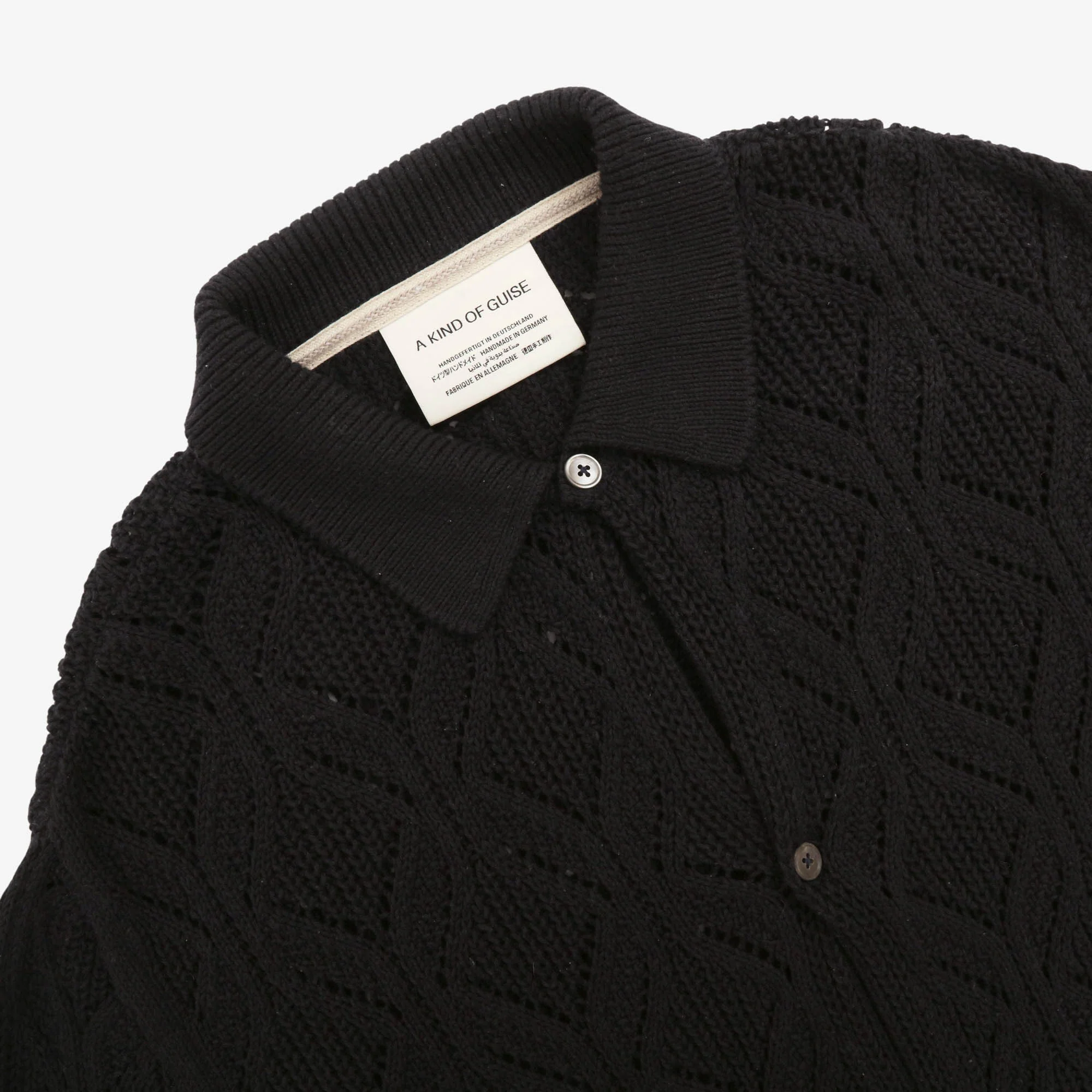 Crochet Polo Knit Cardigan - Image 3