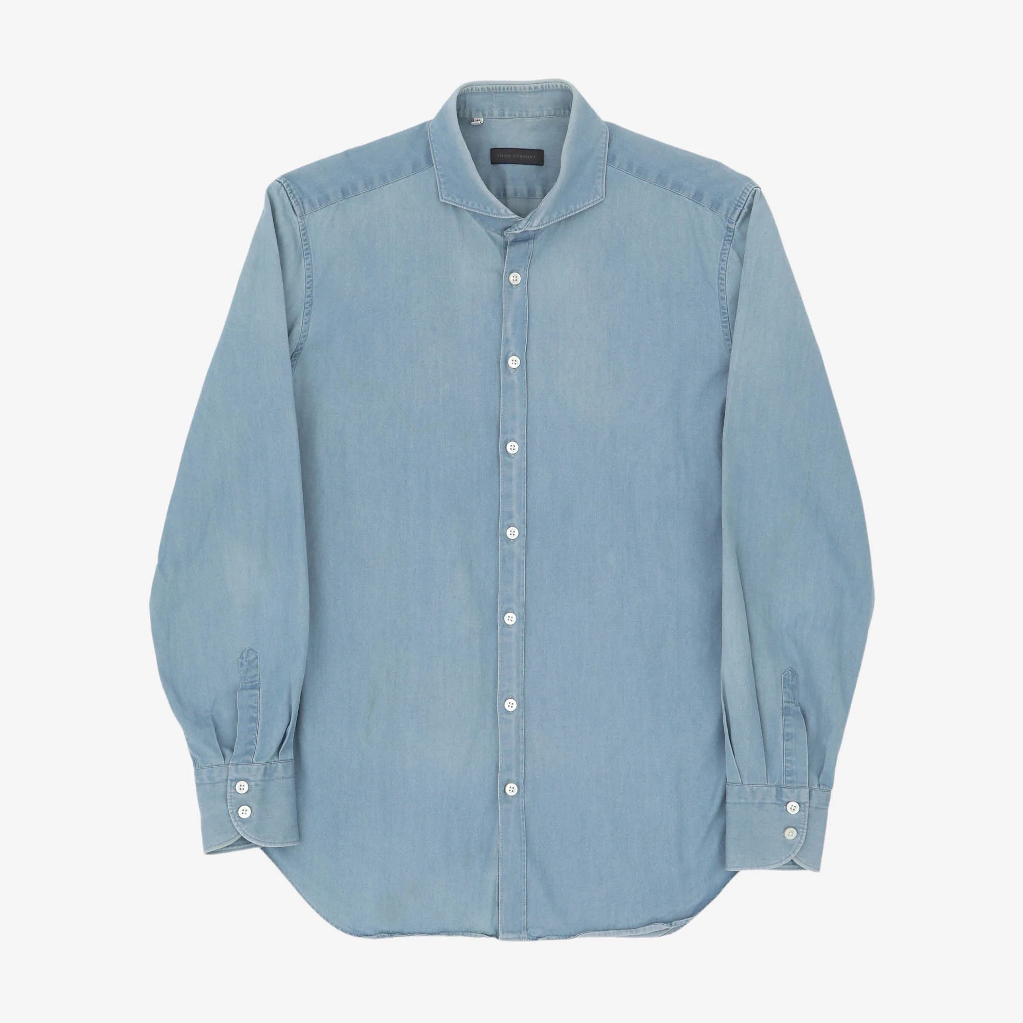 Cutaway Collar Denim Shirt