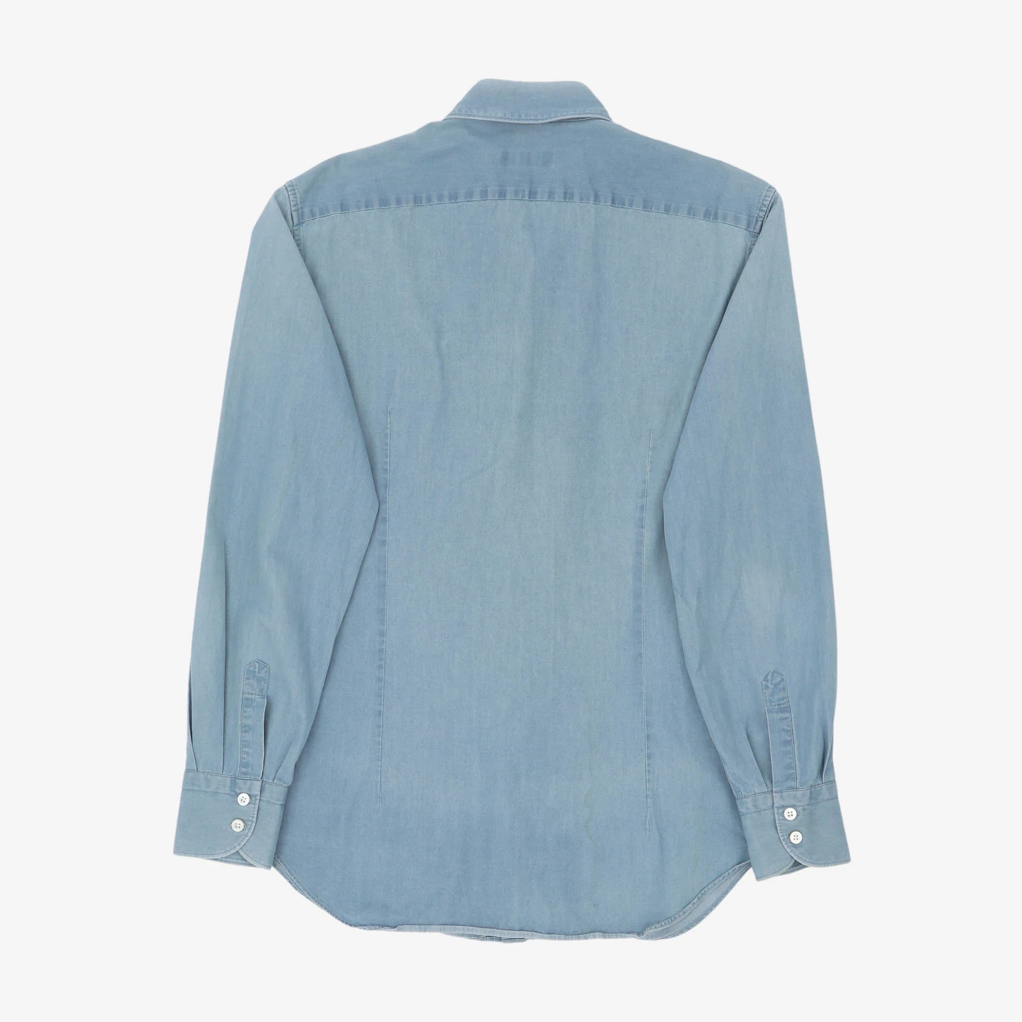 Cutaway Collar Denim Shirt - Image 2