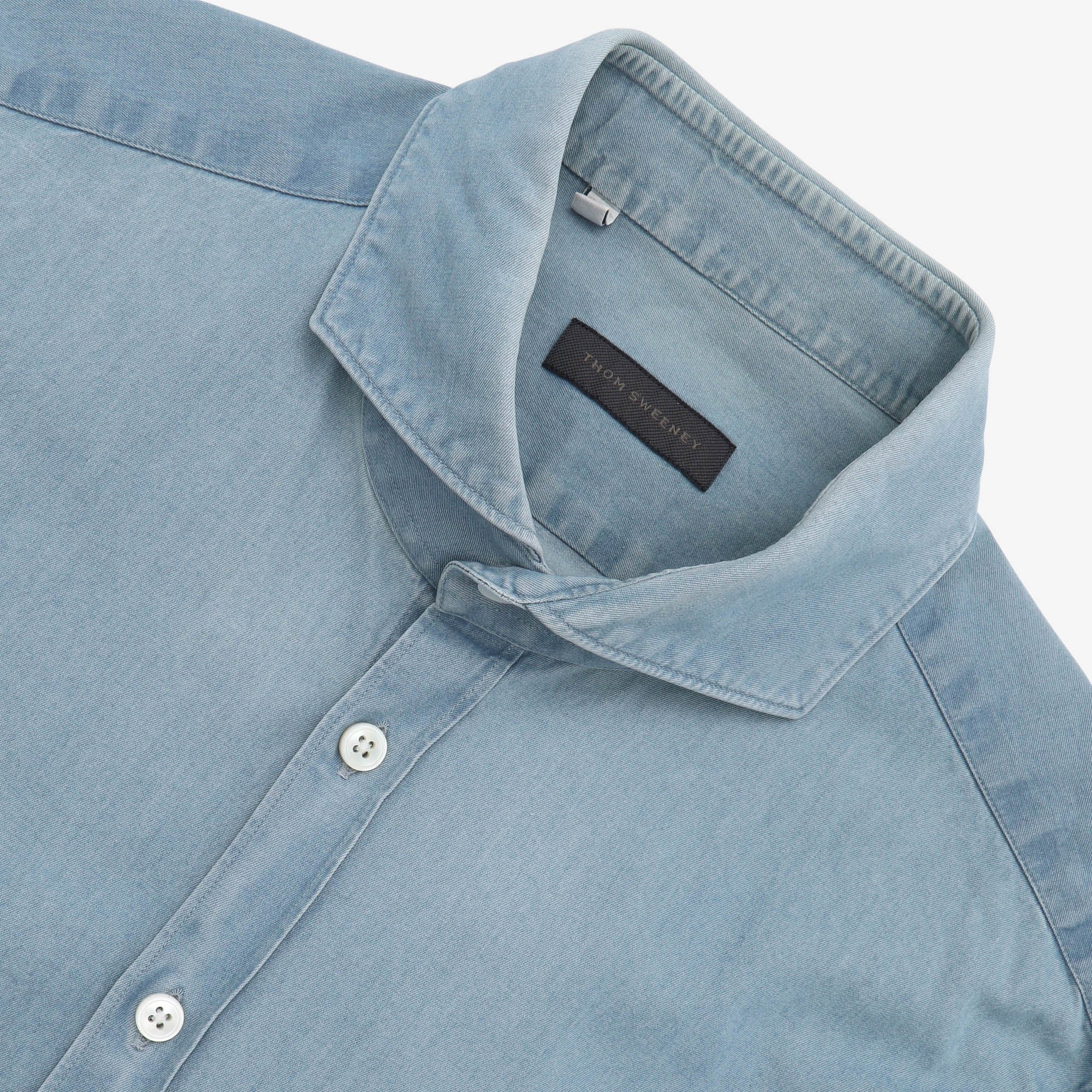 Cutaway Collar Denim Shirt - Image 3