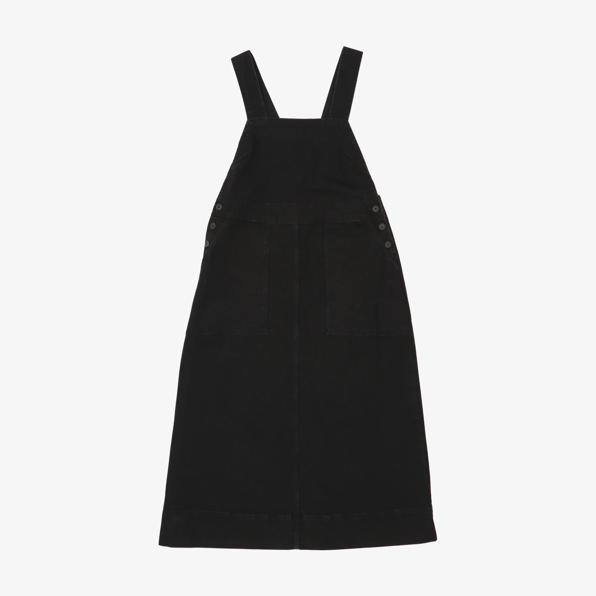 Denim Midi Pinafore Dress