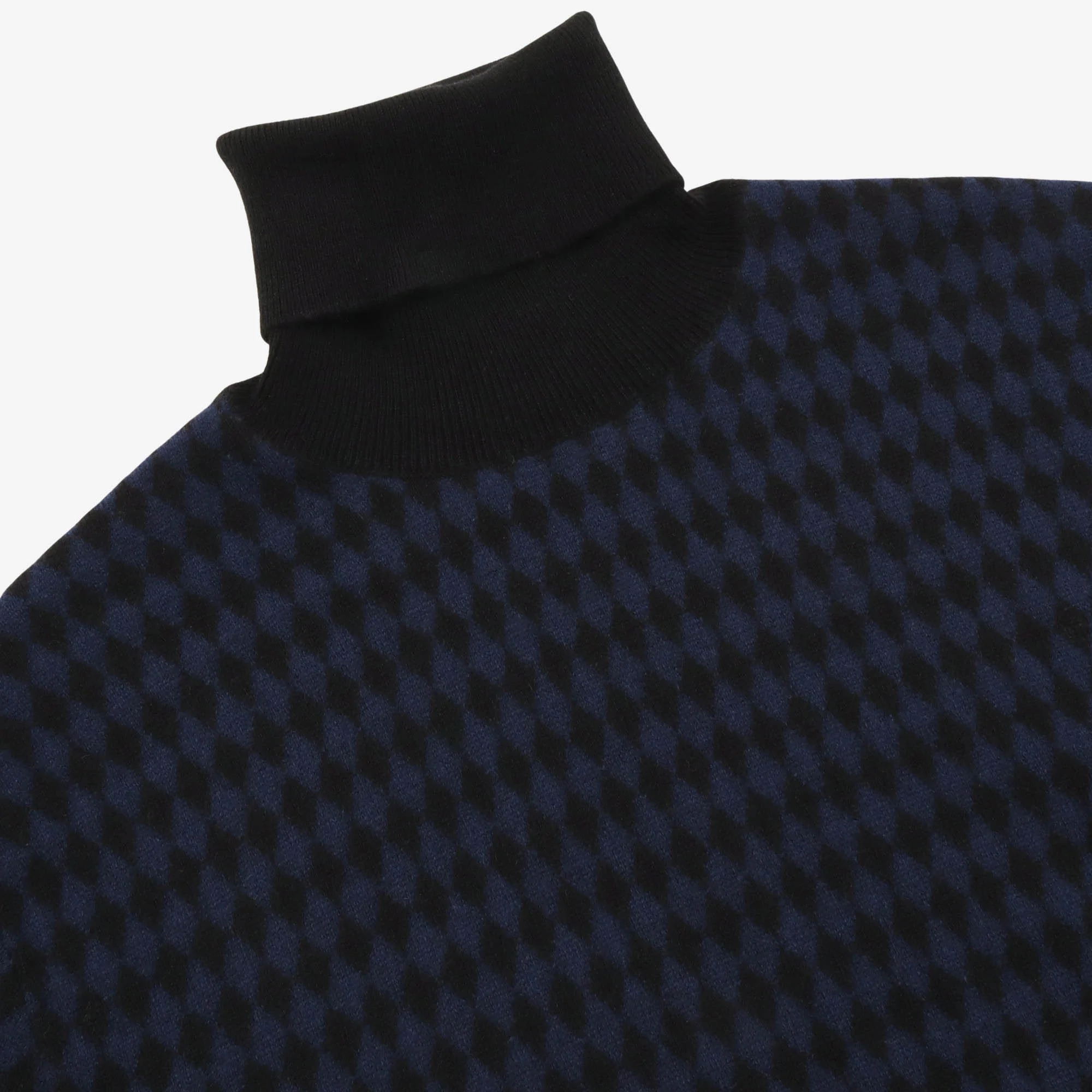 Diamond Knit Roll Neck Jumper - Image 3