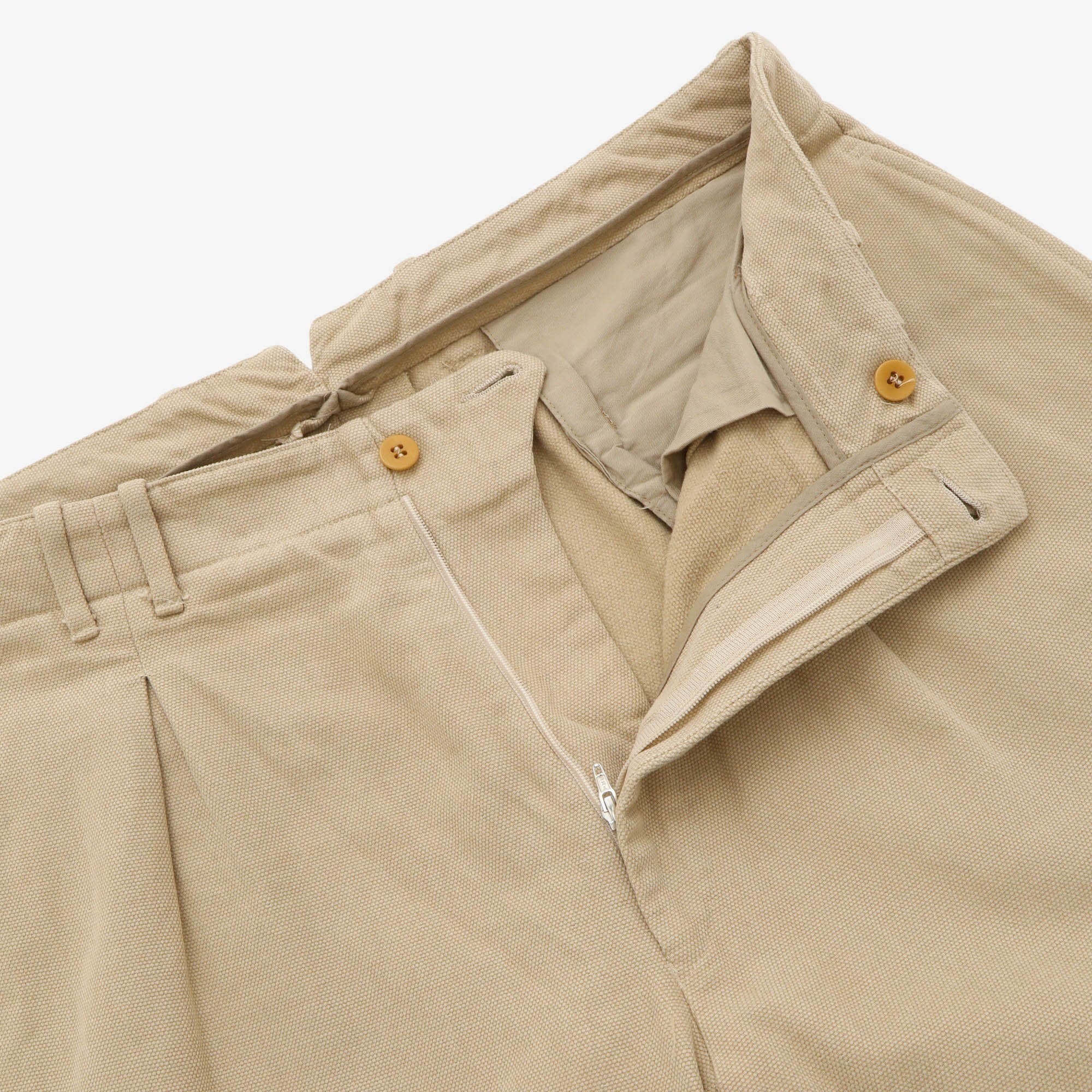 Duck Canvas Pleated Trousers - Image 3