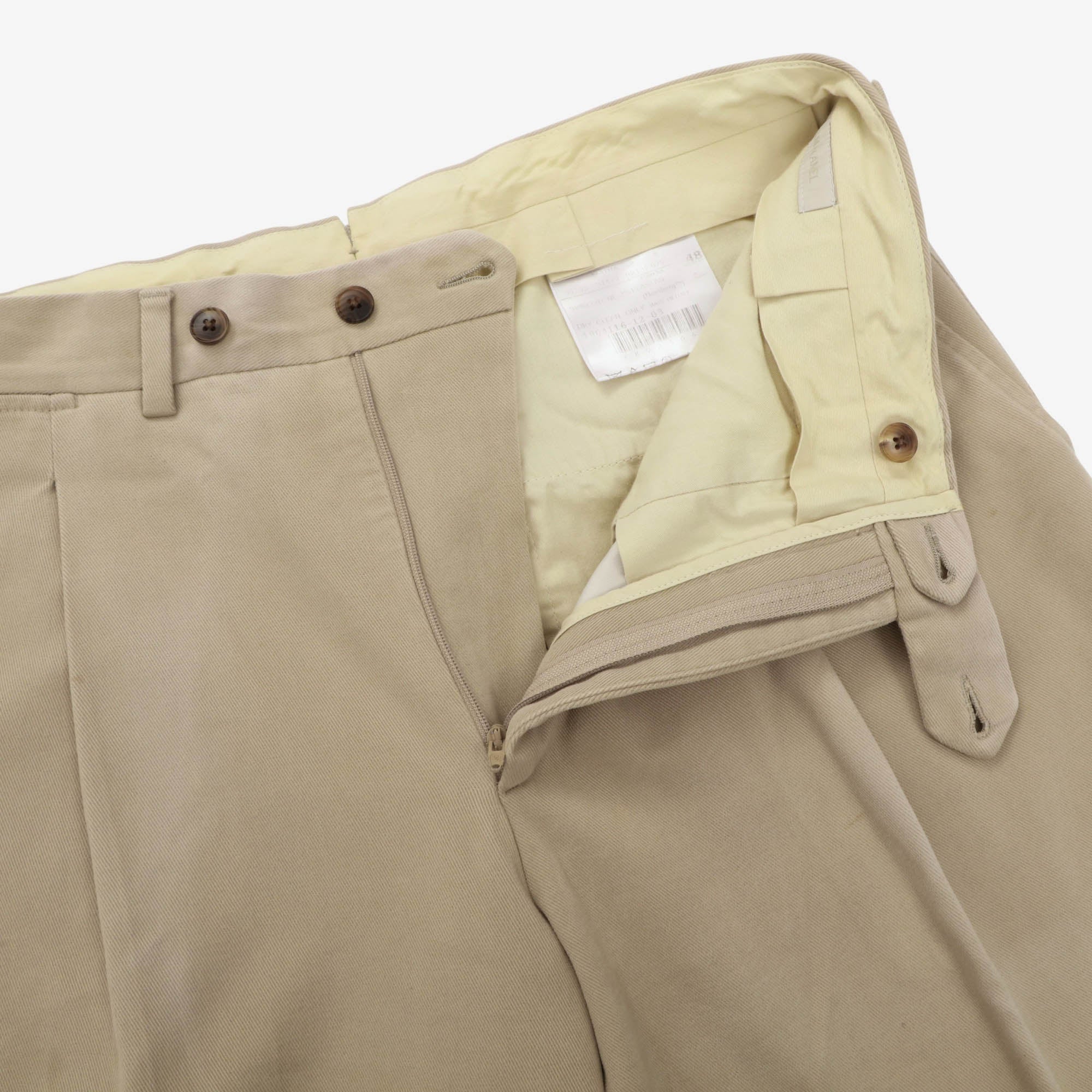 Flat Front Pleated Trousers (32W x 30.5L) - Image 3