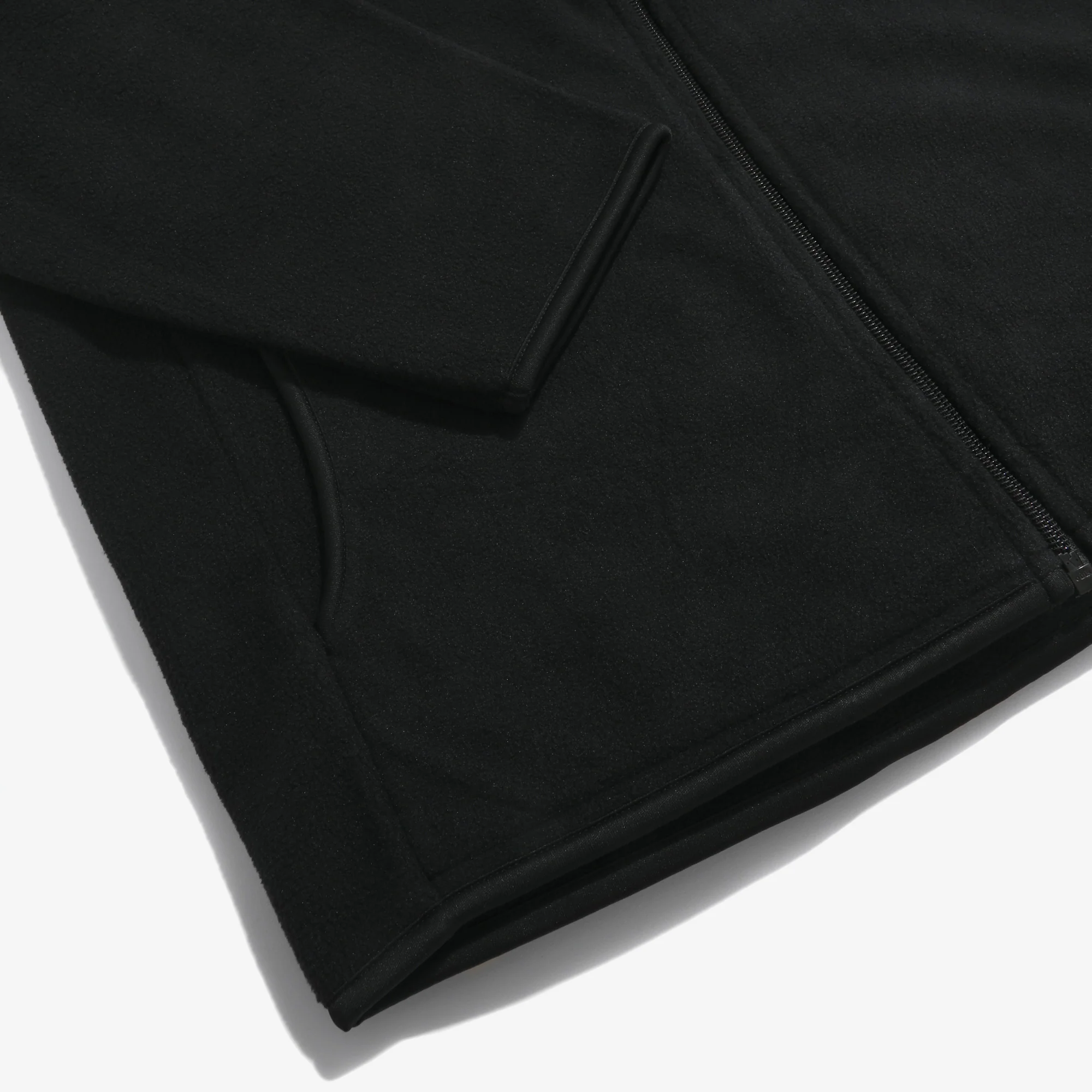 Fleece Zip Up Jacket - Black - Image 4