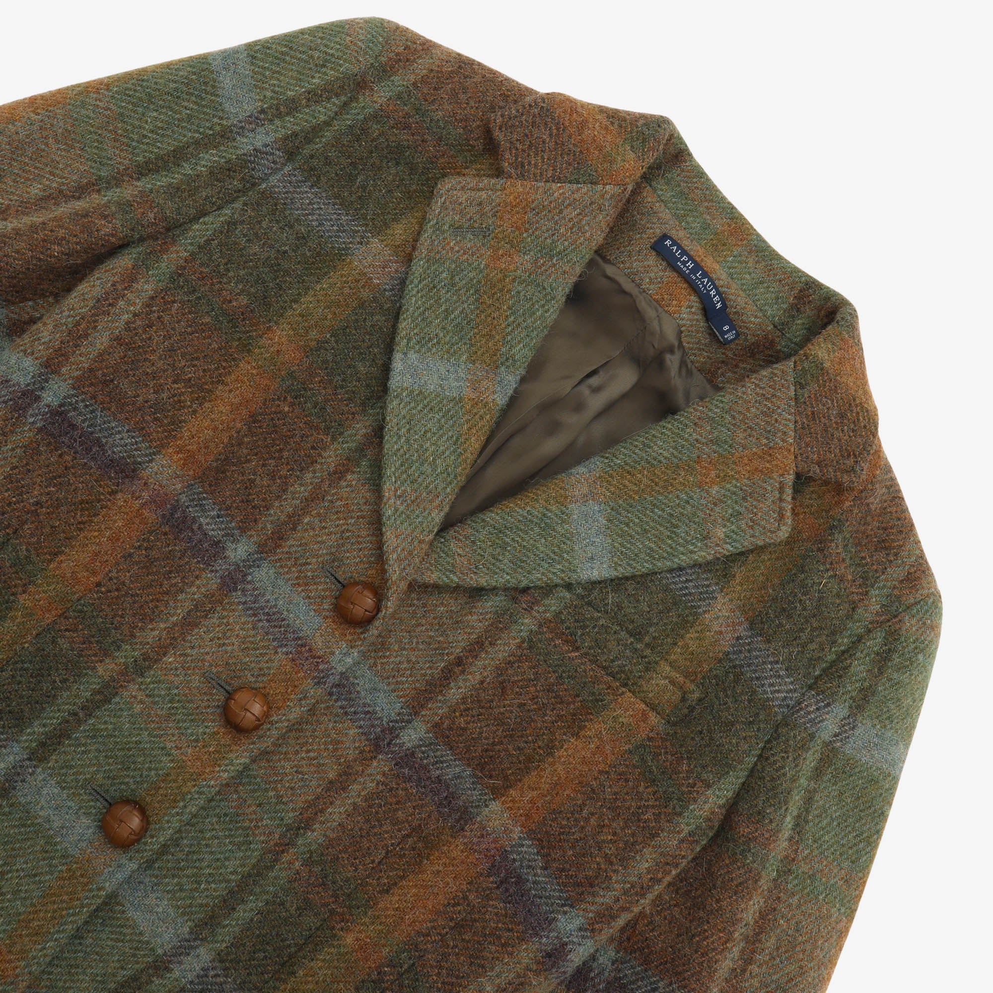 Green Plaid Wool Blazer - Image 3