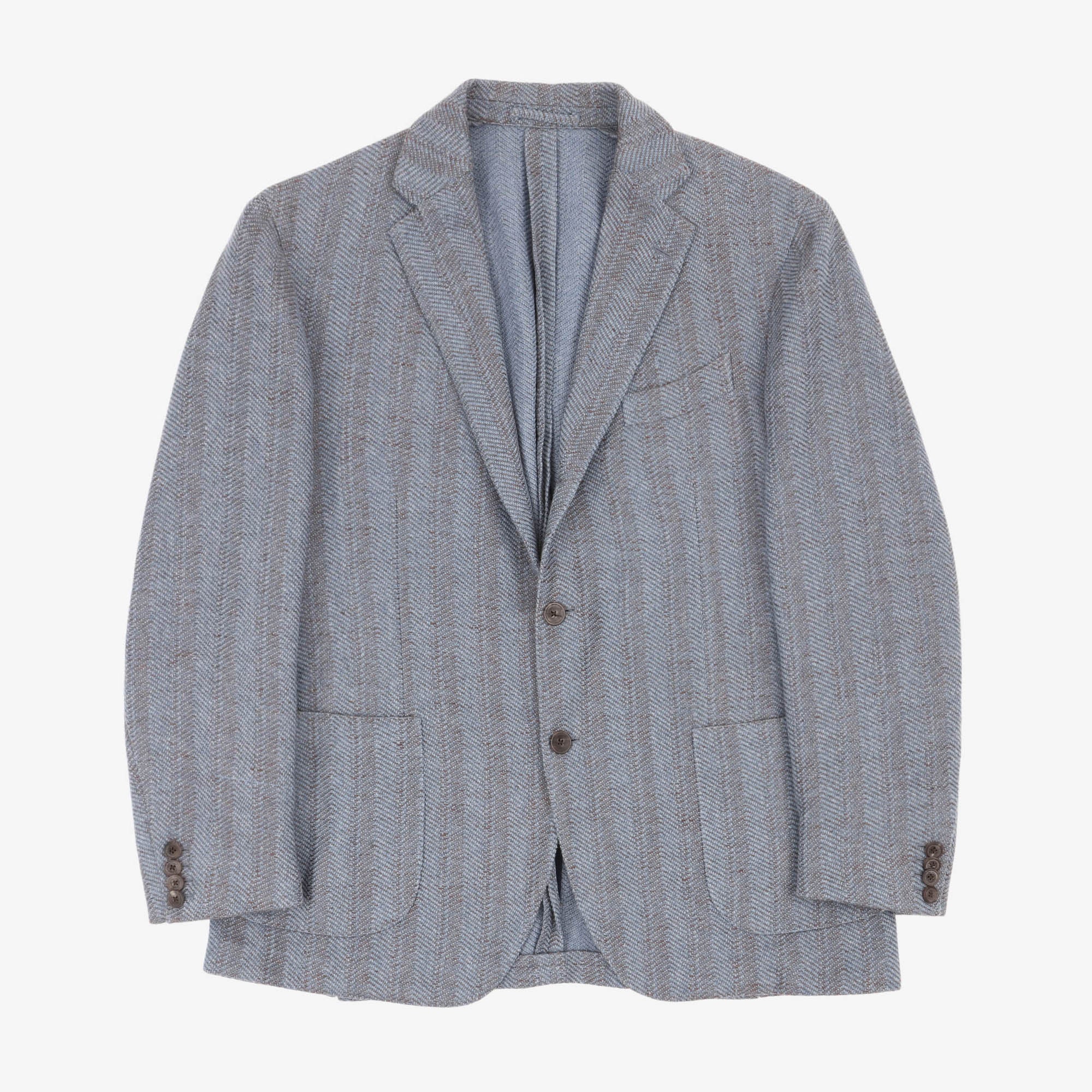 Silk Blend Herringbone Blazer