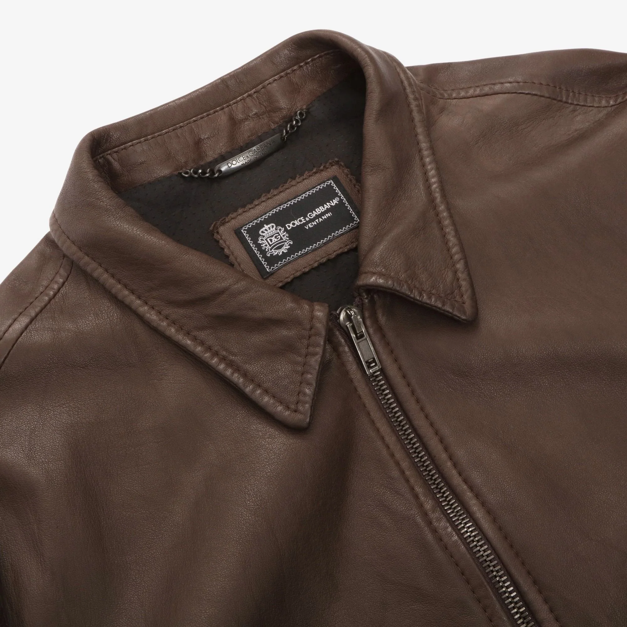 Leather Bomber Jacket - Image 3