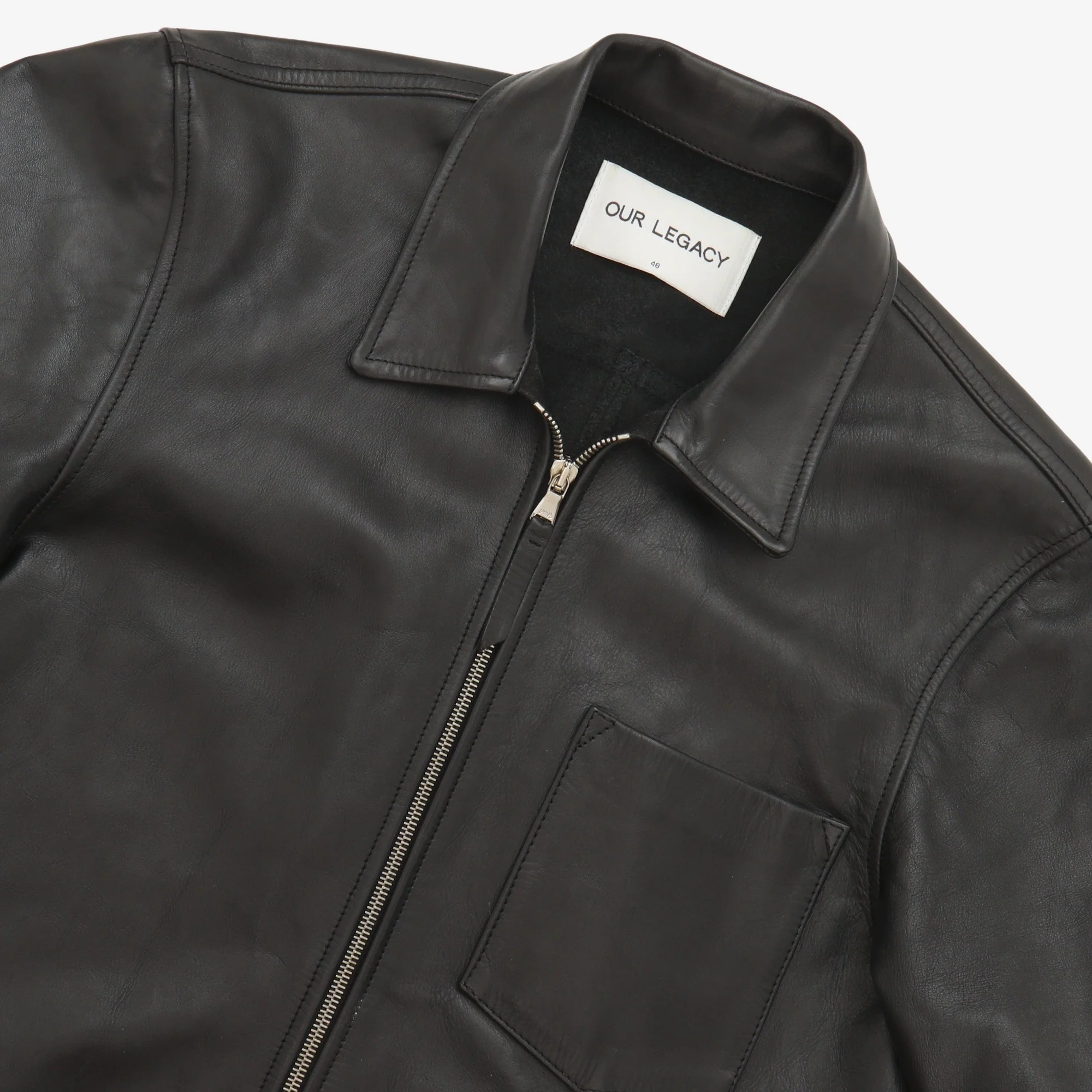 Leather Zip Overshirt - Image 3