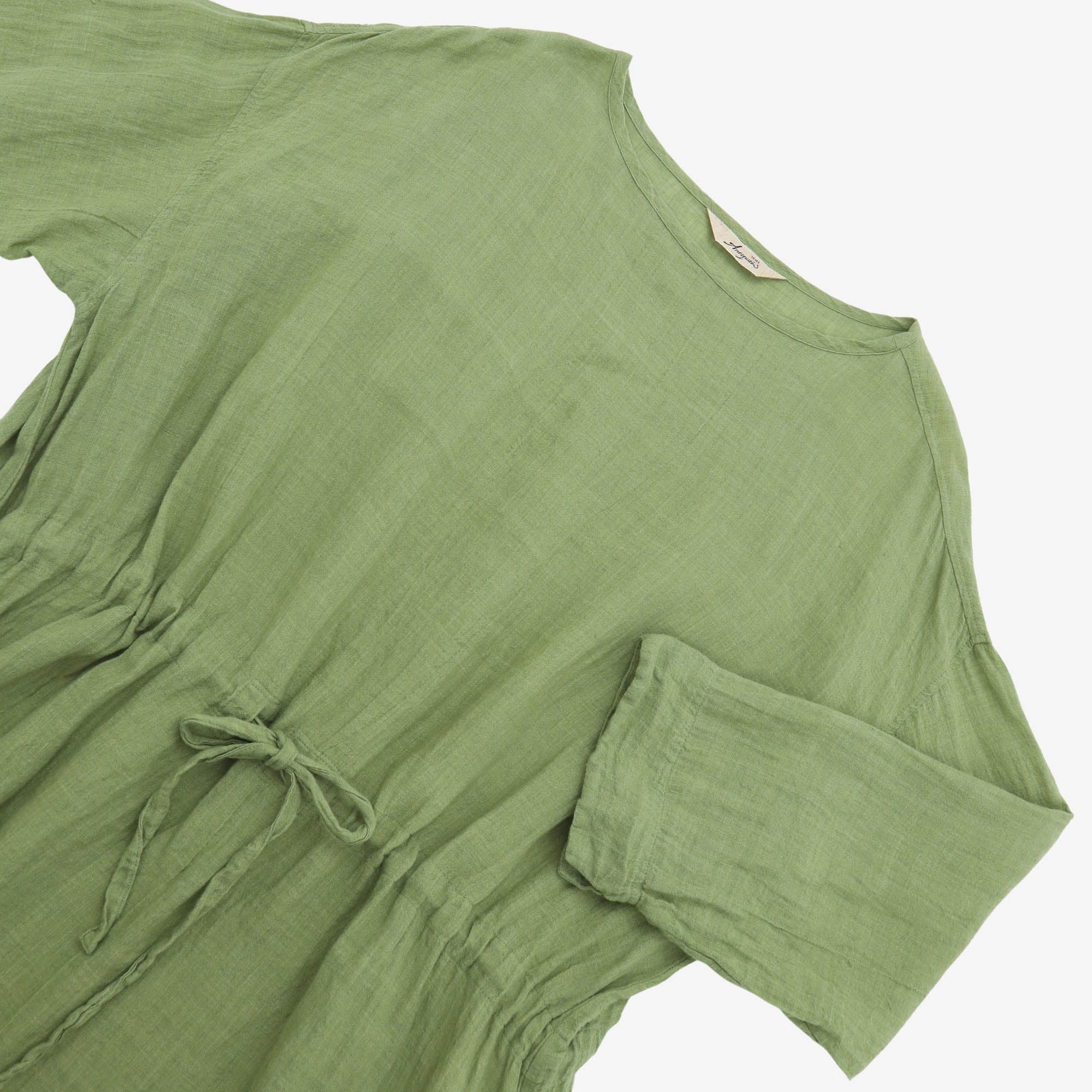 Linen Tie Waist Dress - Image 3