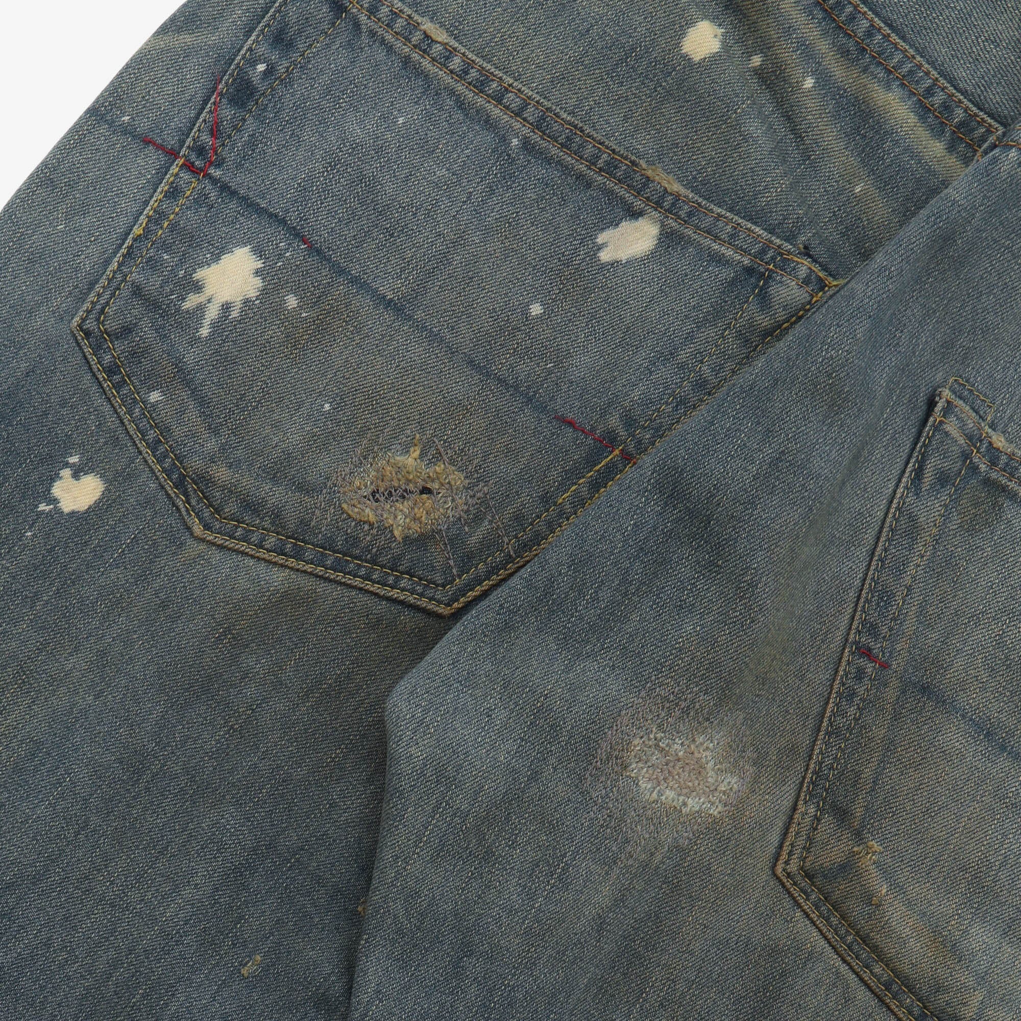 M7-12 Distressed Selvedge Denim (32W X 31L) - Image 6