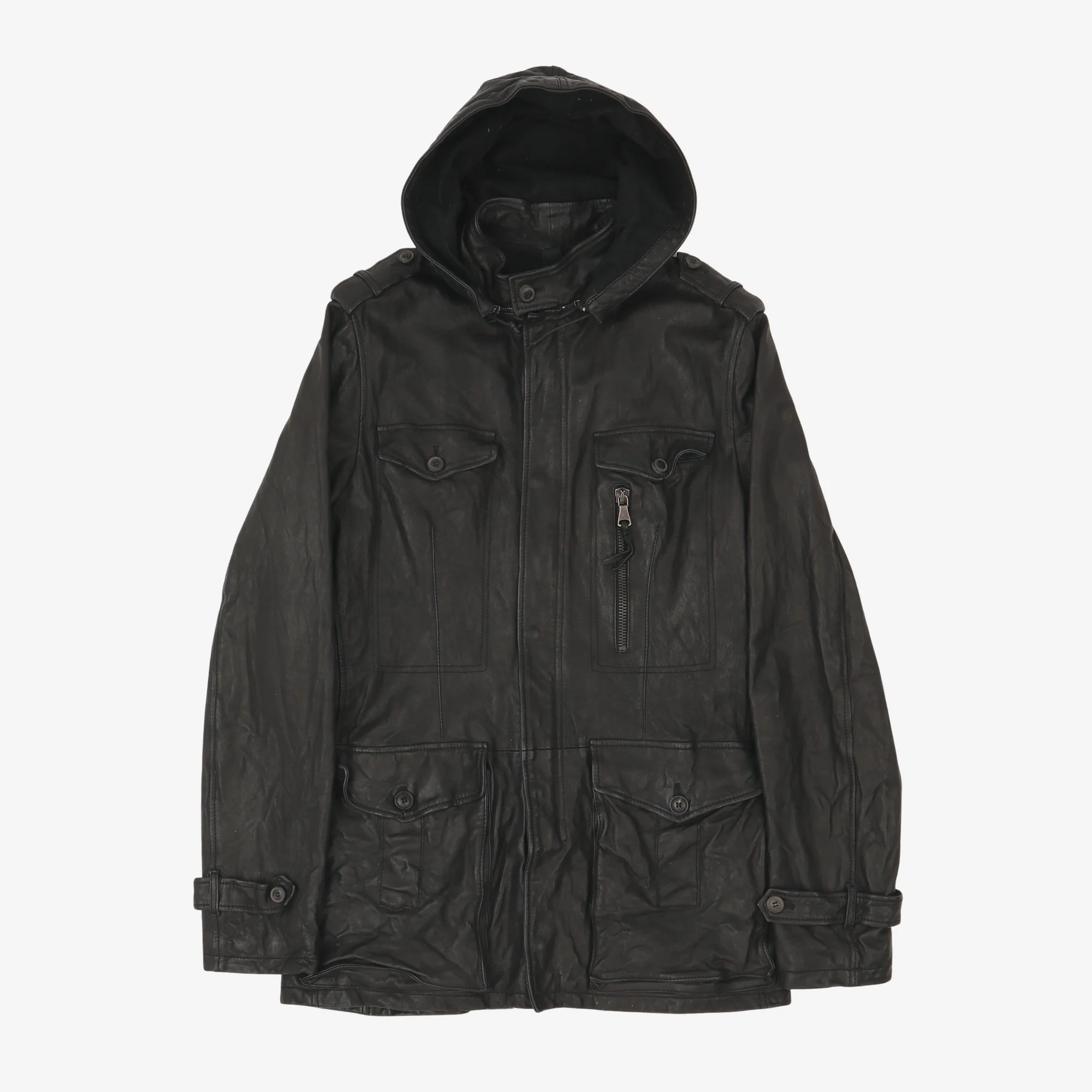 Custom Leather Jacket + Hood