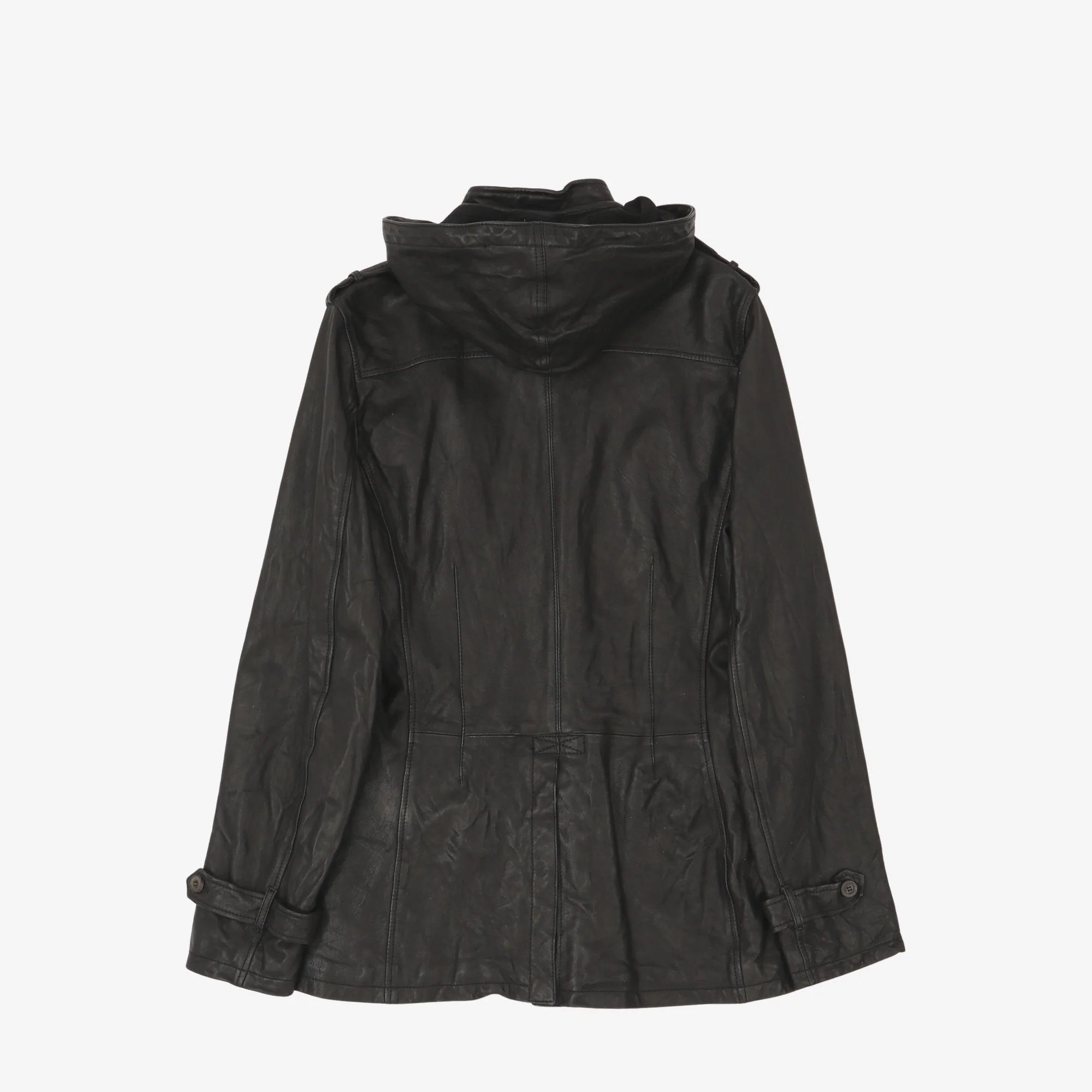 Custom Leather Jacket + Hood - Image 2