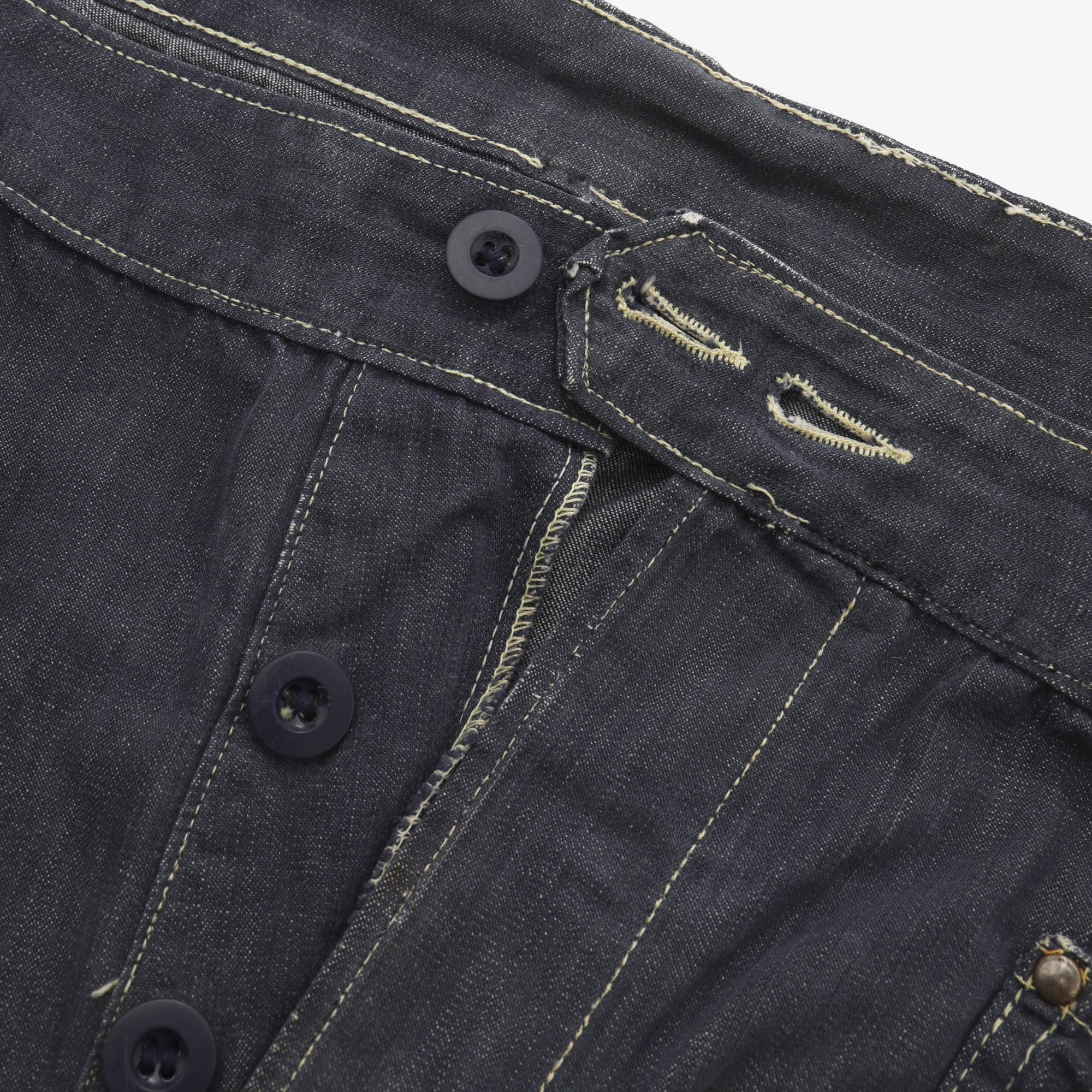 French Patchwork Denim Work Pants - Image 5