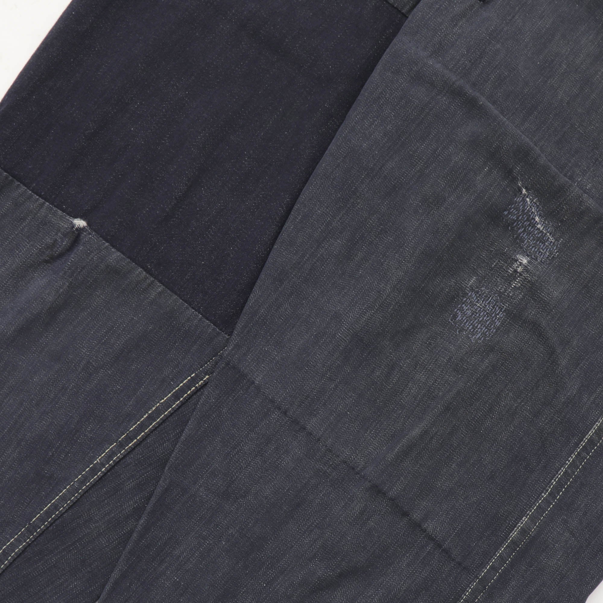 French Patchwork Denim Work Pants - Image 6