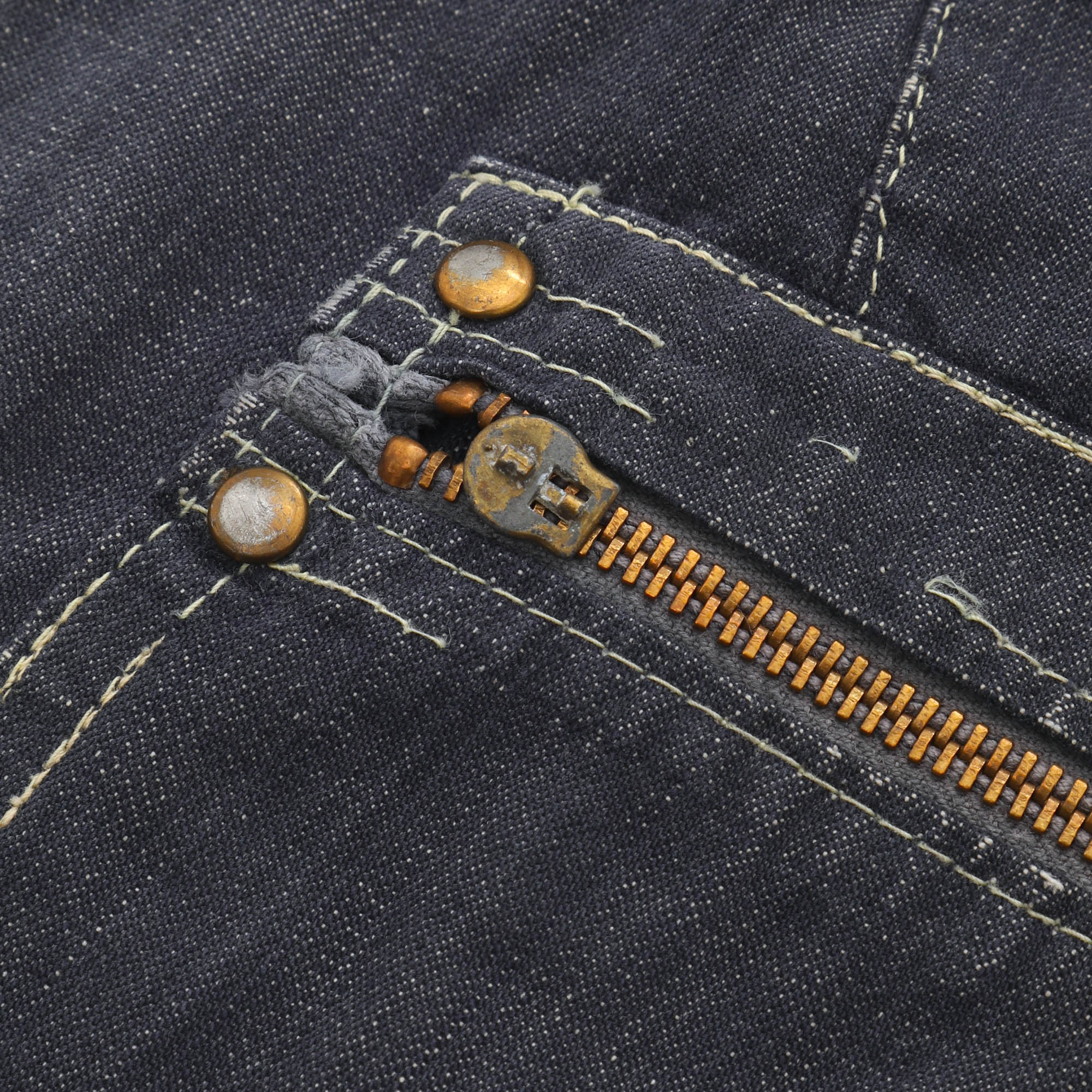 French Patchwork Denim Work Pants - Image 7