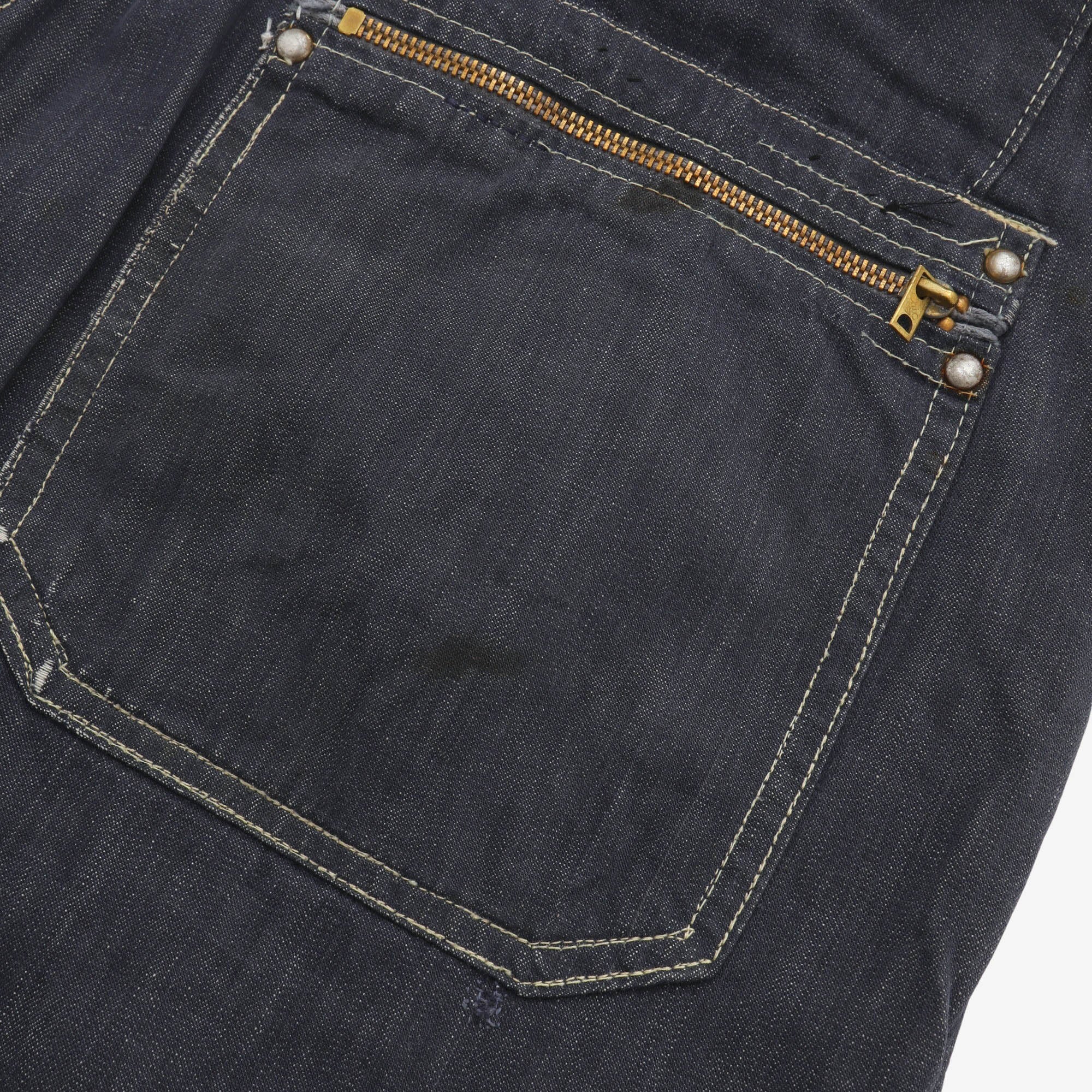 French Patchwork Denim Work Pants - Image 8