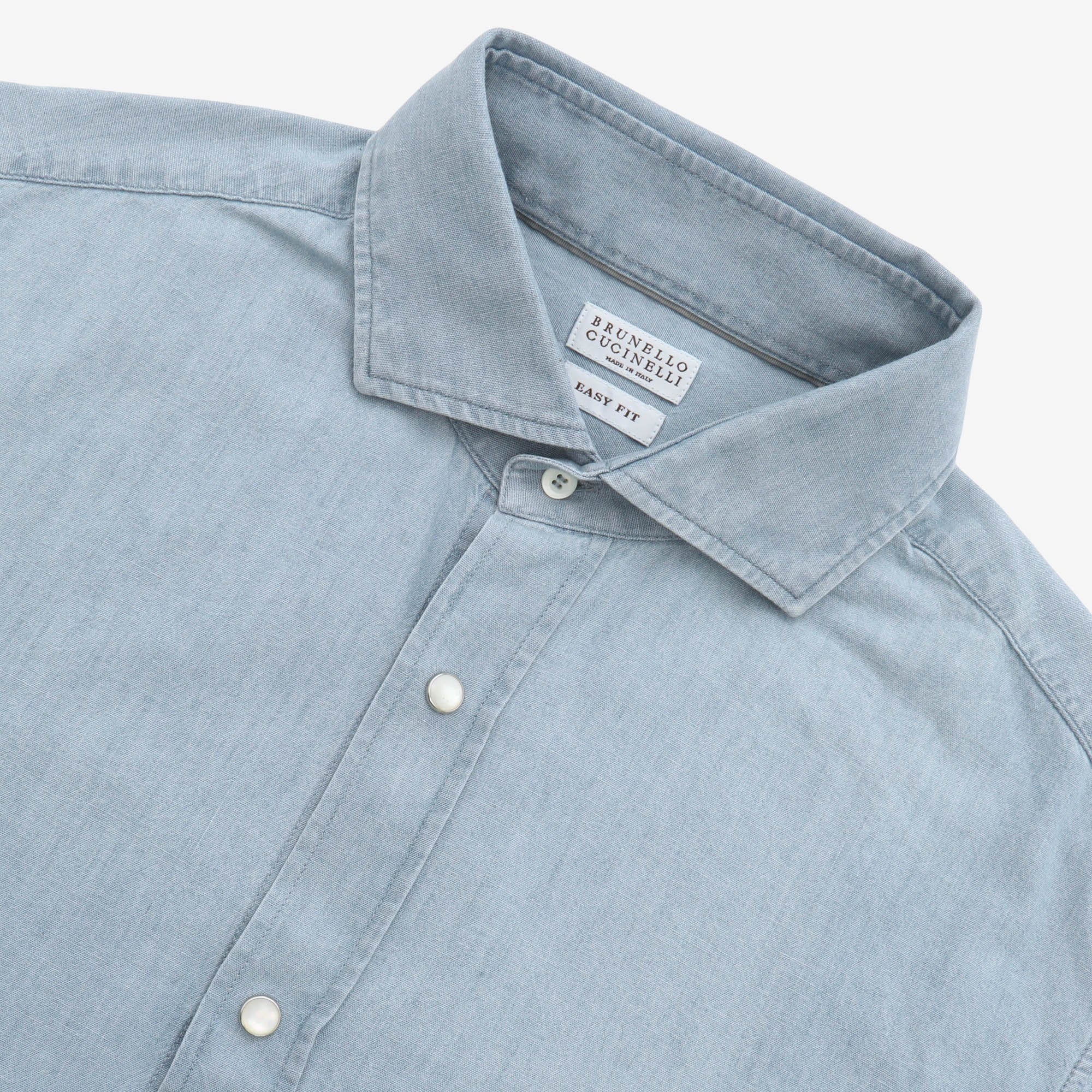 Pearl Snap Easy Fit Denim Shirt - Image 3