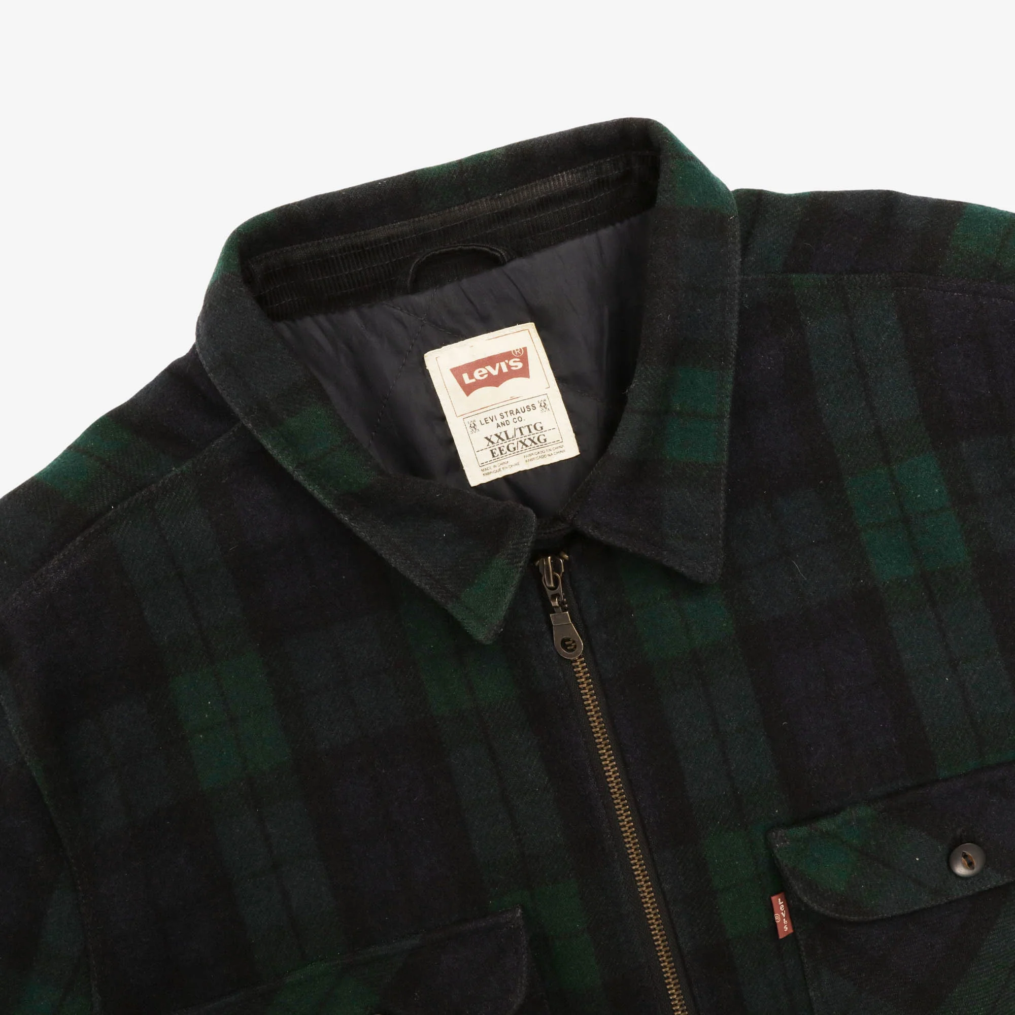 Plaid Wool Zip Up Jacket - Image 3