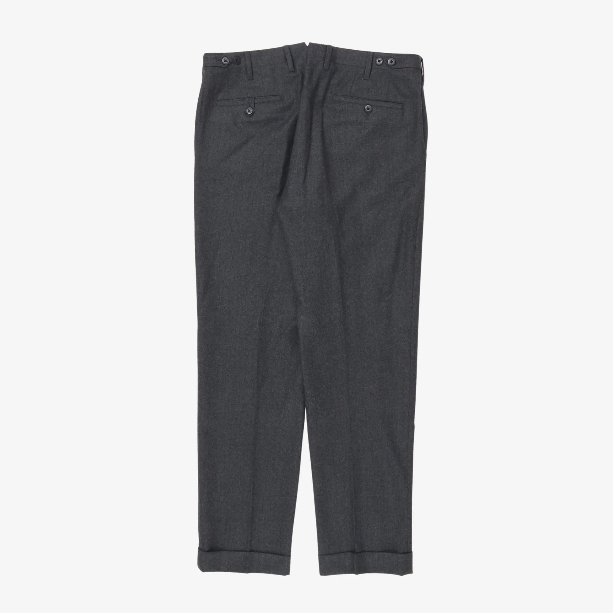 Pleated Wool Trousers (34W x 30.5L) - Image 2