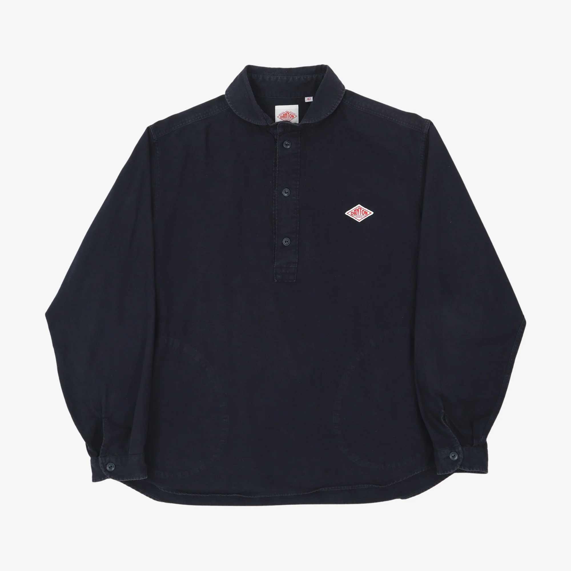 Shawl Collar Half Button Shirt