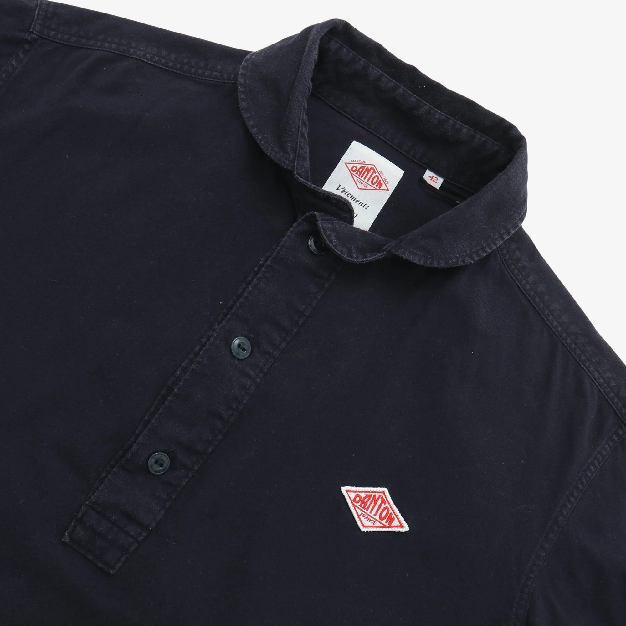 Shawl Collar Half Button Shirt - Image 3