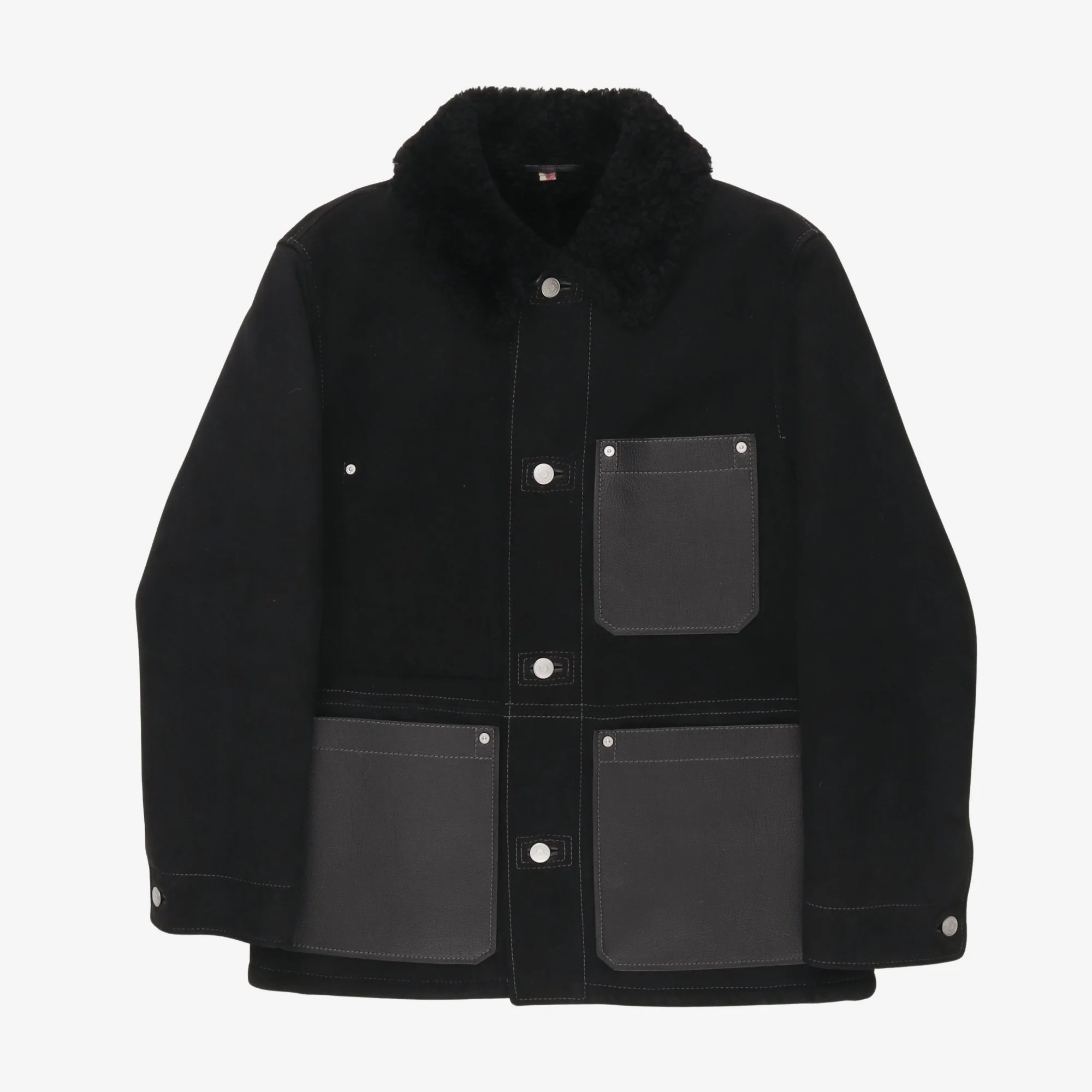 Shearling Collar Contrast Stitch Jacket