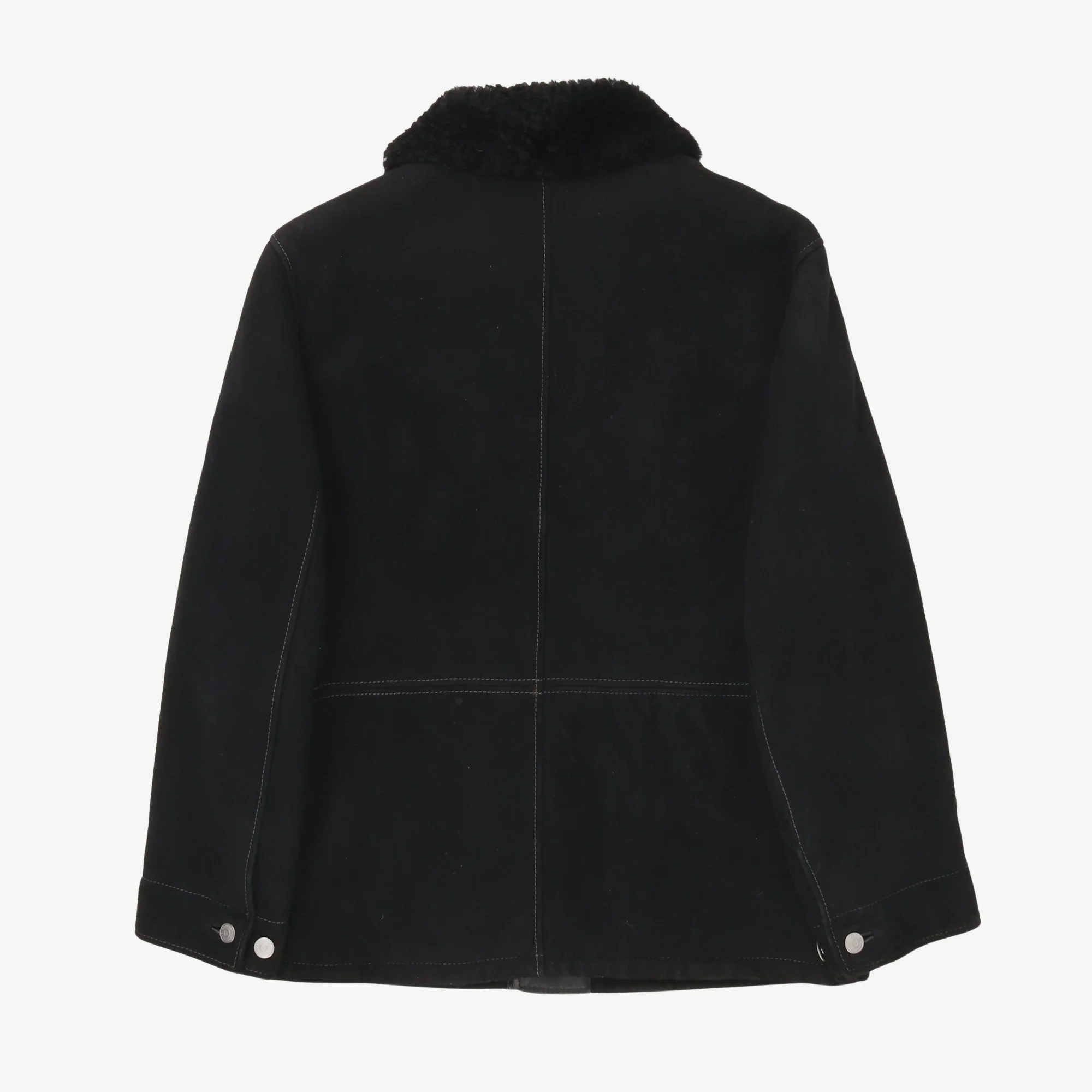 Shearling Collar Contrast Stitch Jacket - Image 2