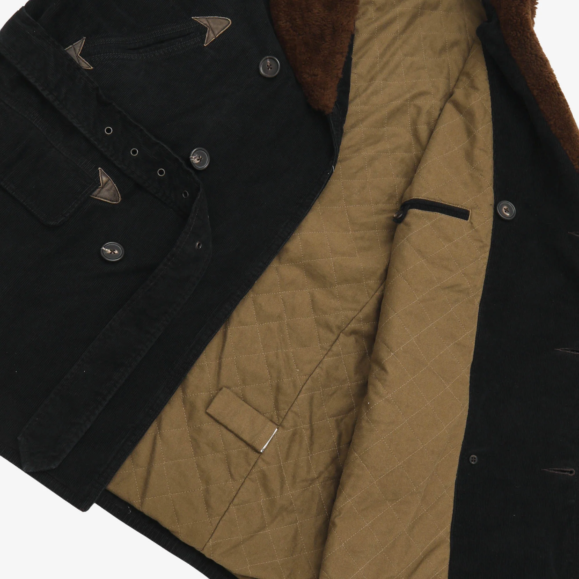 Shearling Collar Corduroy Ranch Coat - Image 4