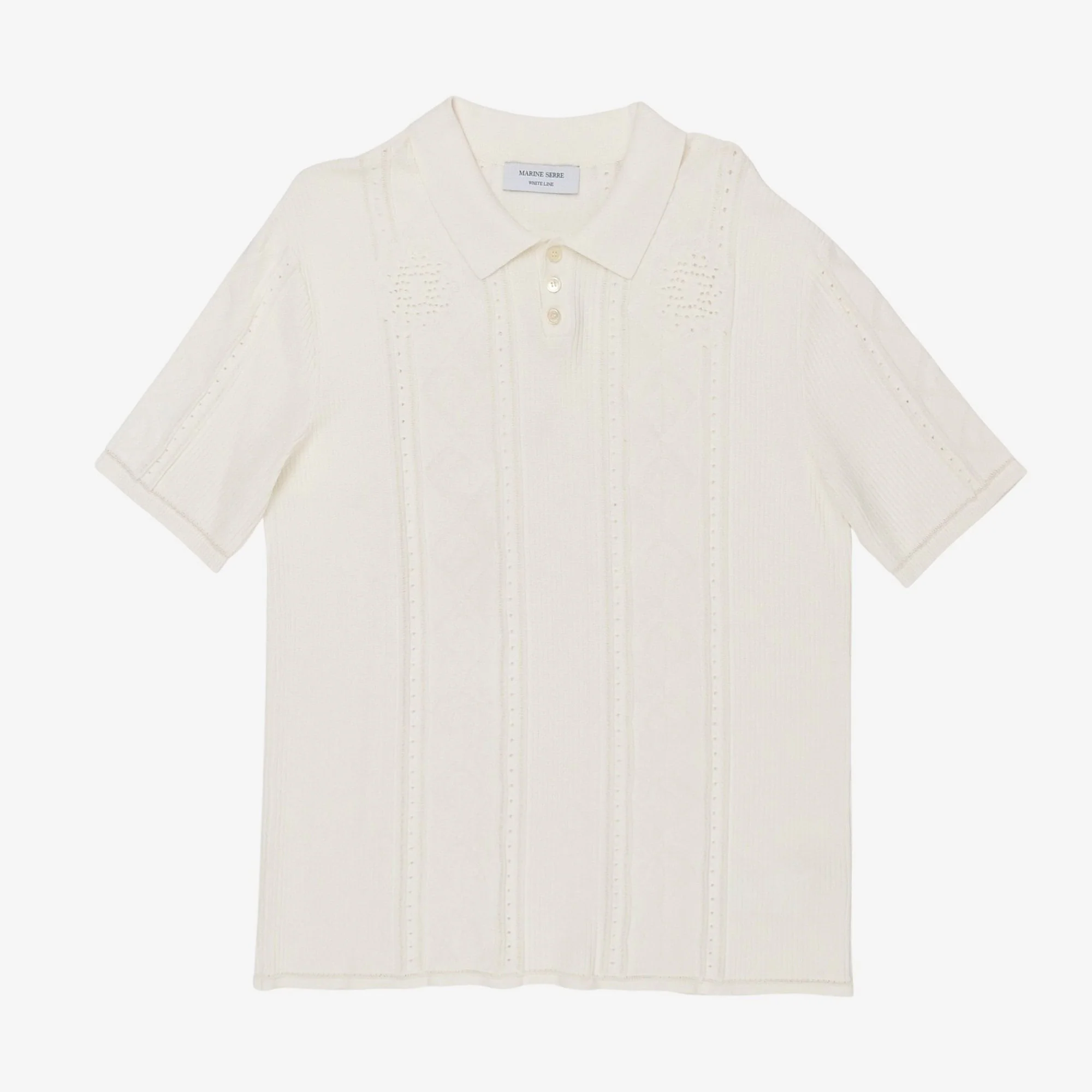 SS Pointelle Knitted Polo Shirt