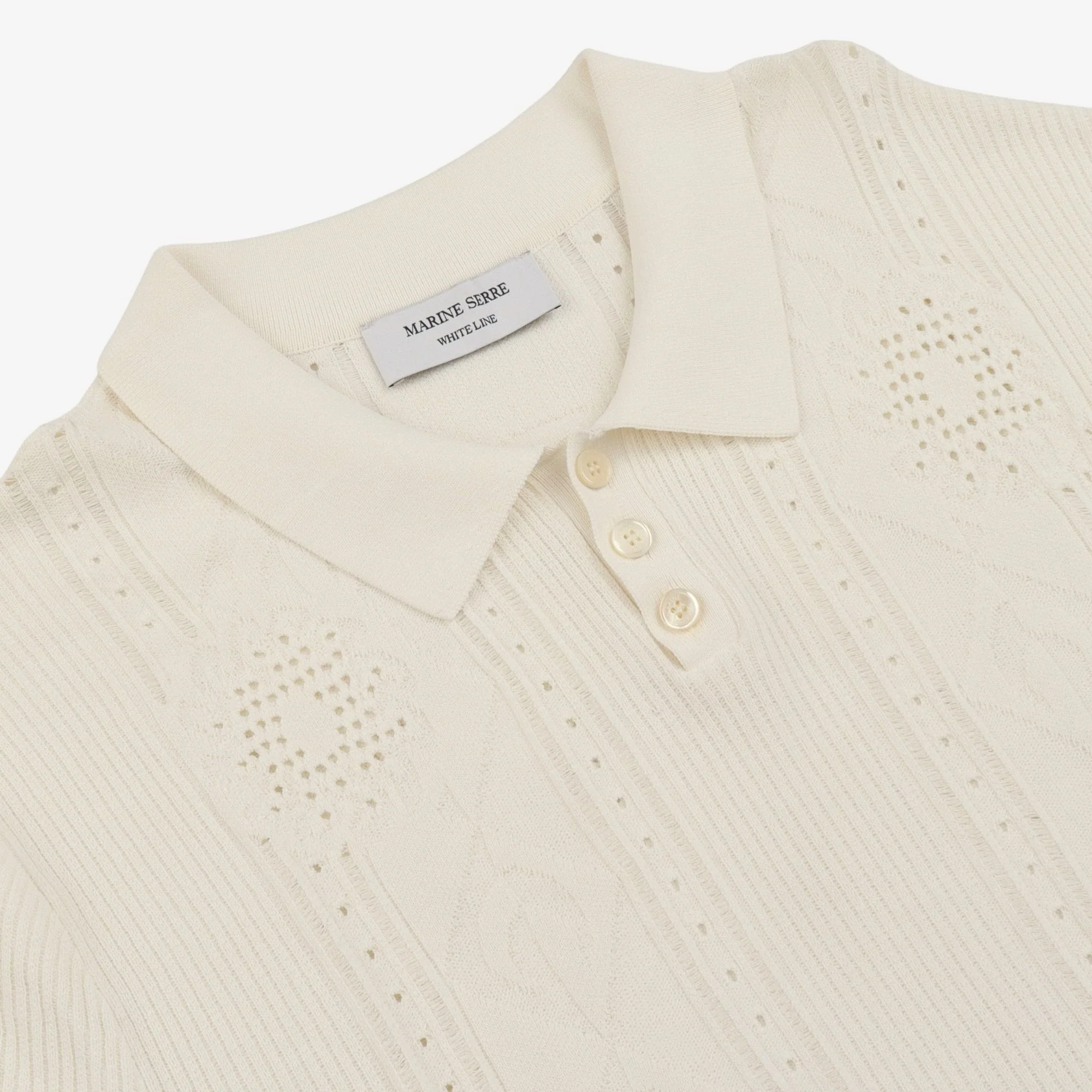 SS Pointelle Knitted Polo Shirt - Image 3