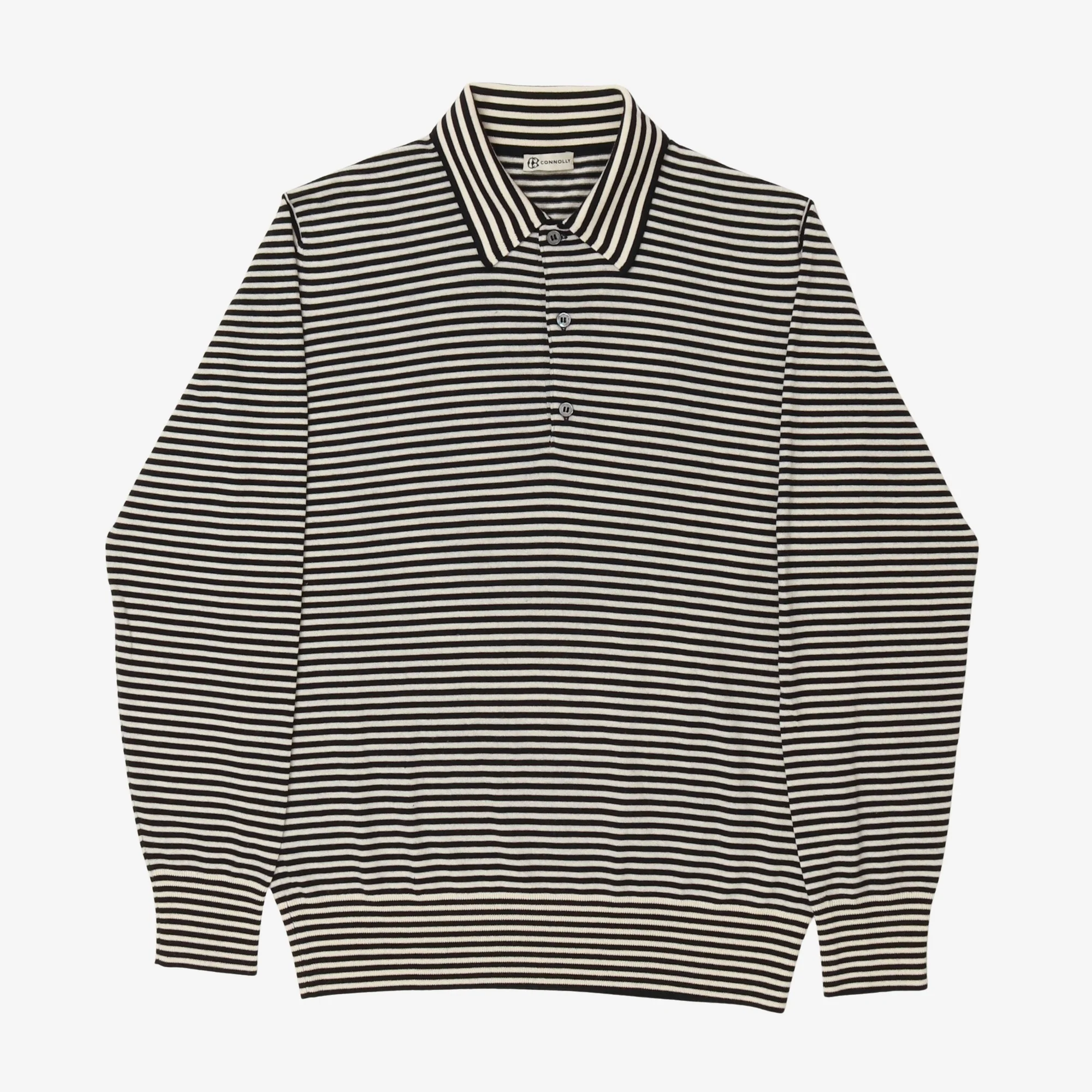 Striped Merino Polo Shirt
