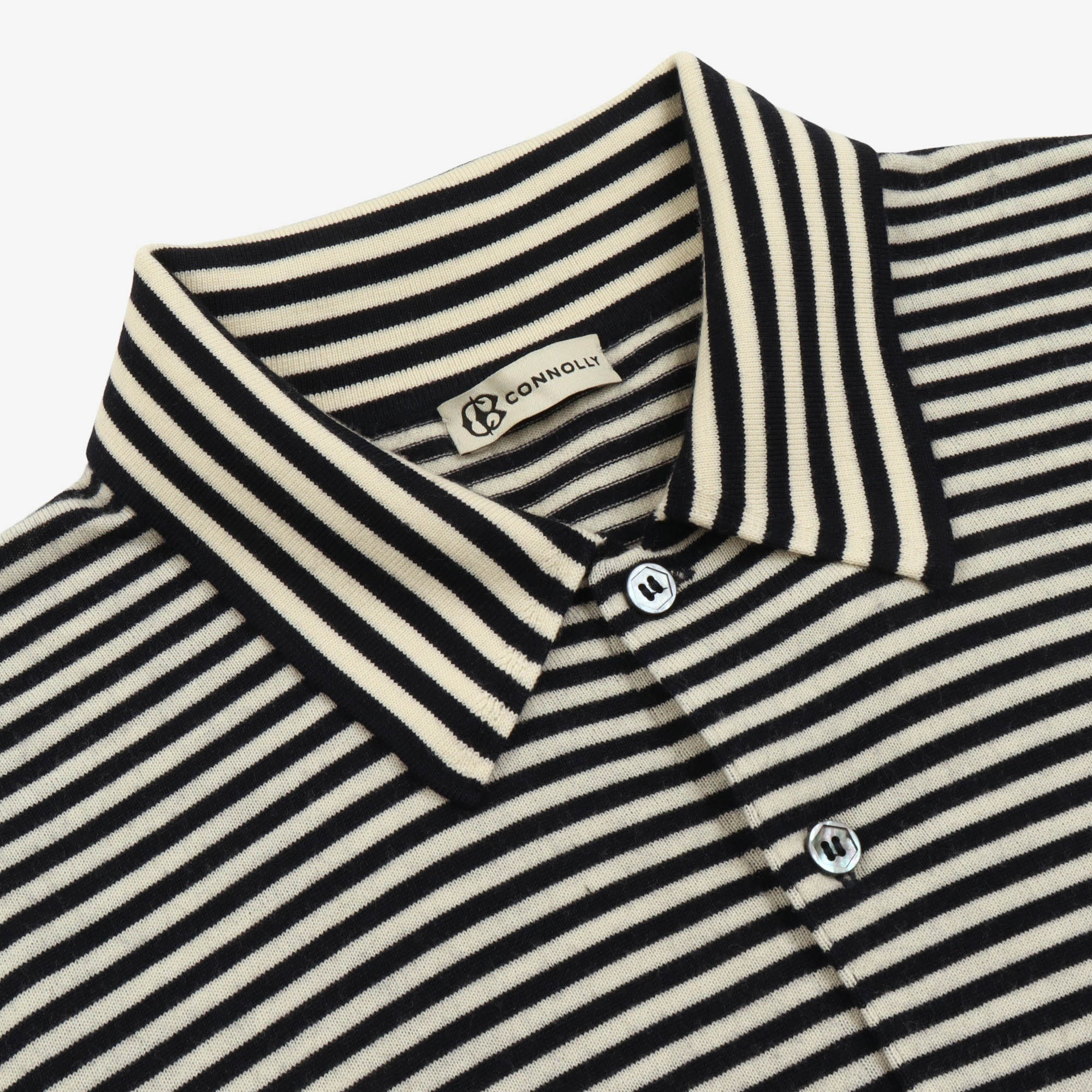 Striped Merino Polo Shirt - Image 3