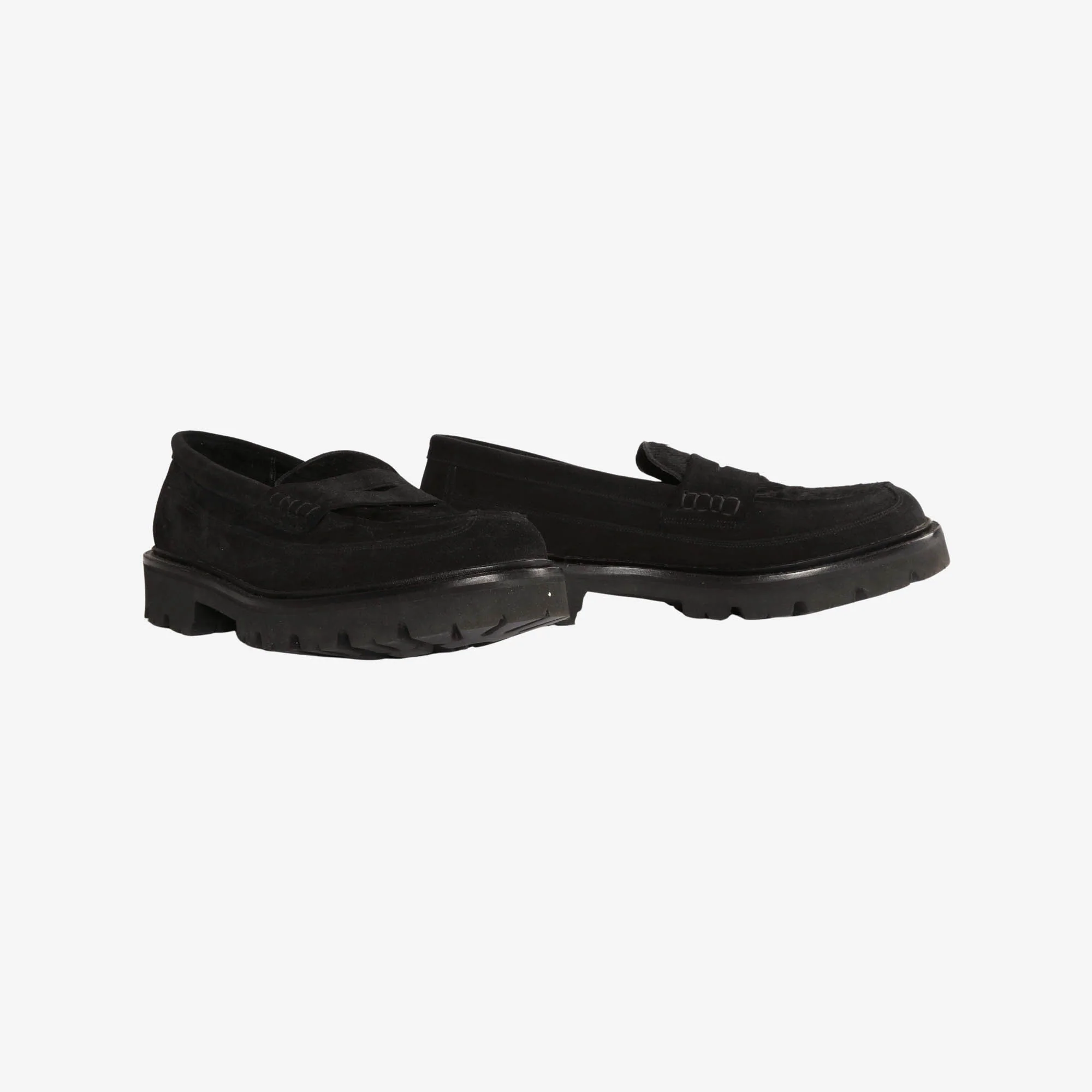 Suede and Calf Hair Penny Loafers - Image 2