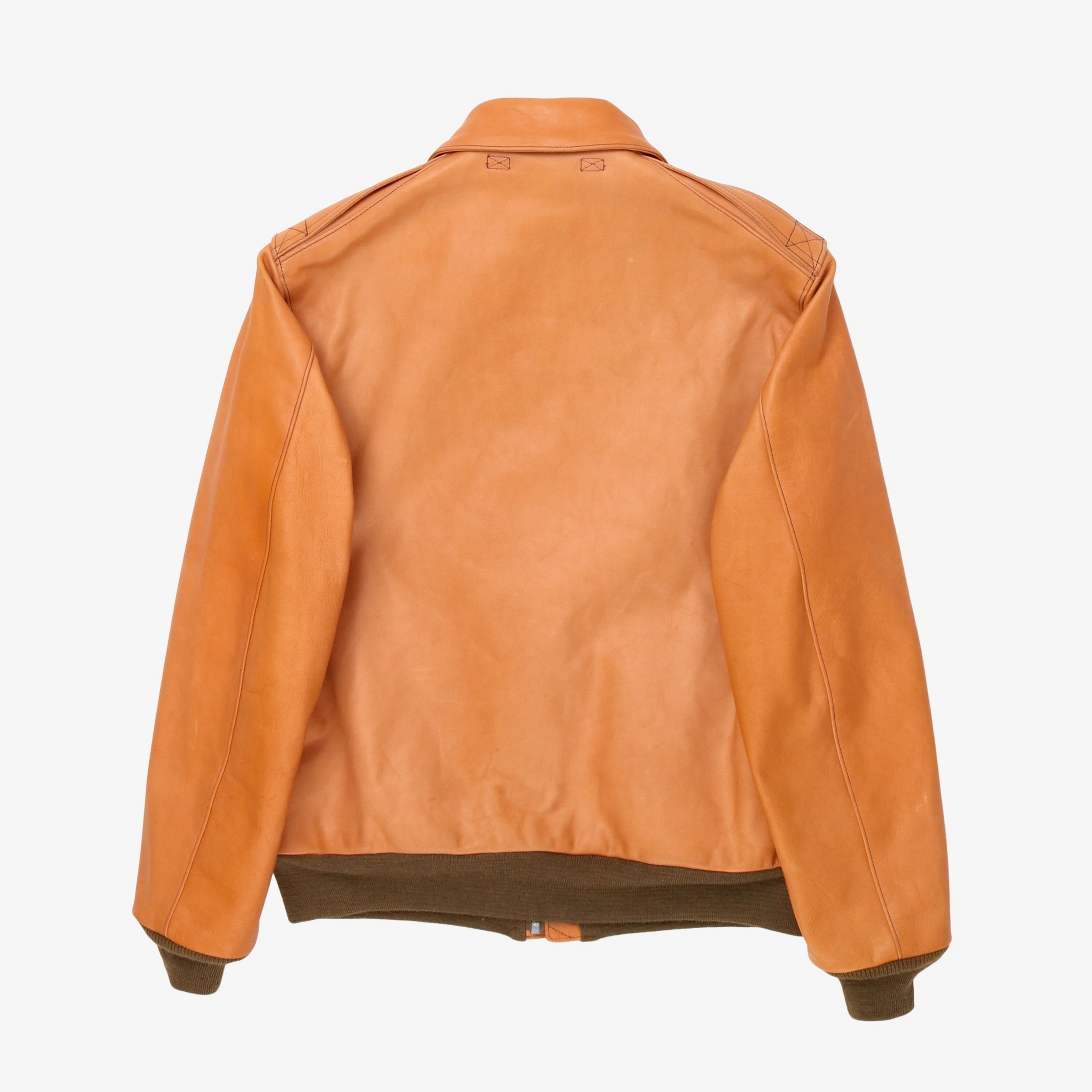Type A-2 Raw Sienna Leather Jacket - Image 2