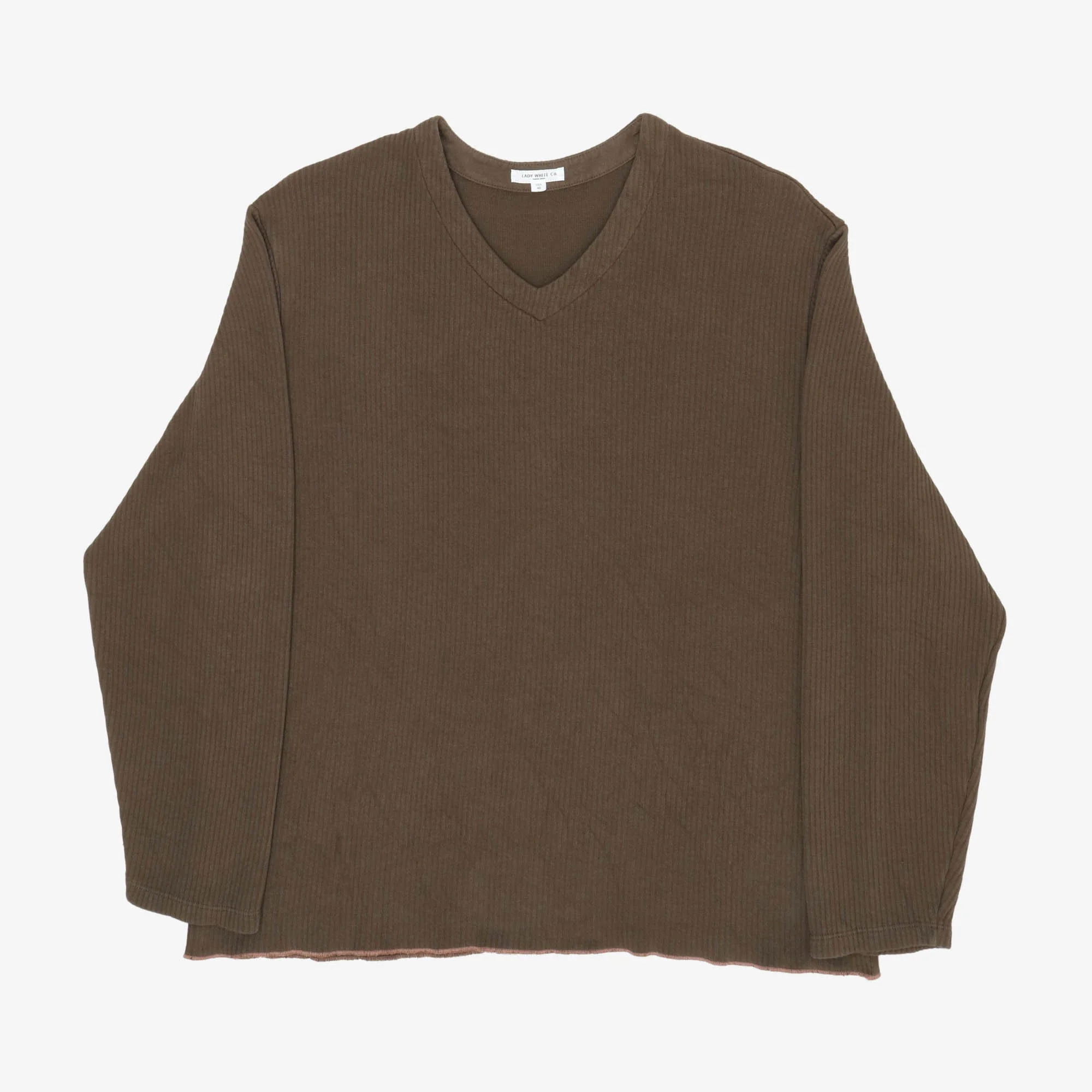 V Neck Ribbed Sweater