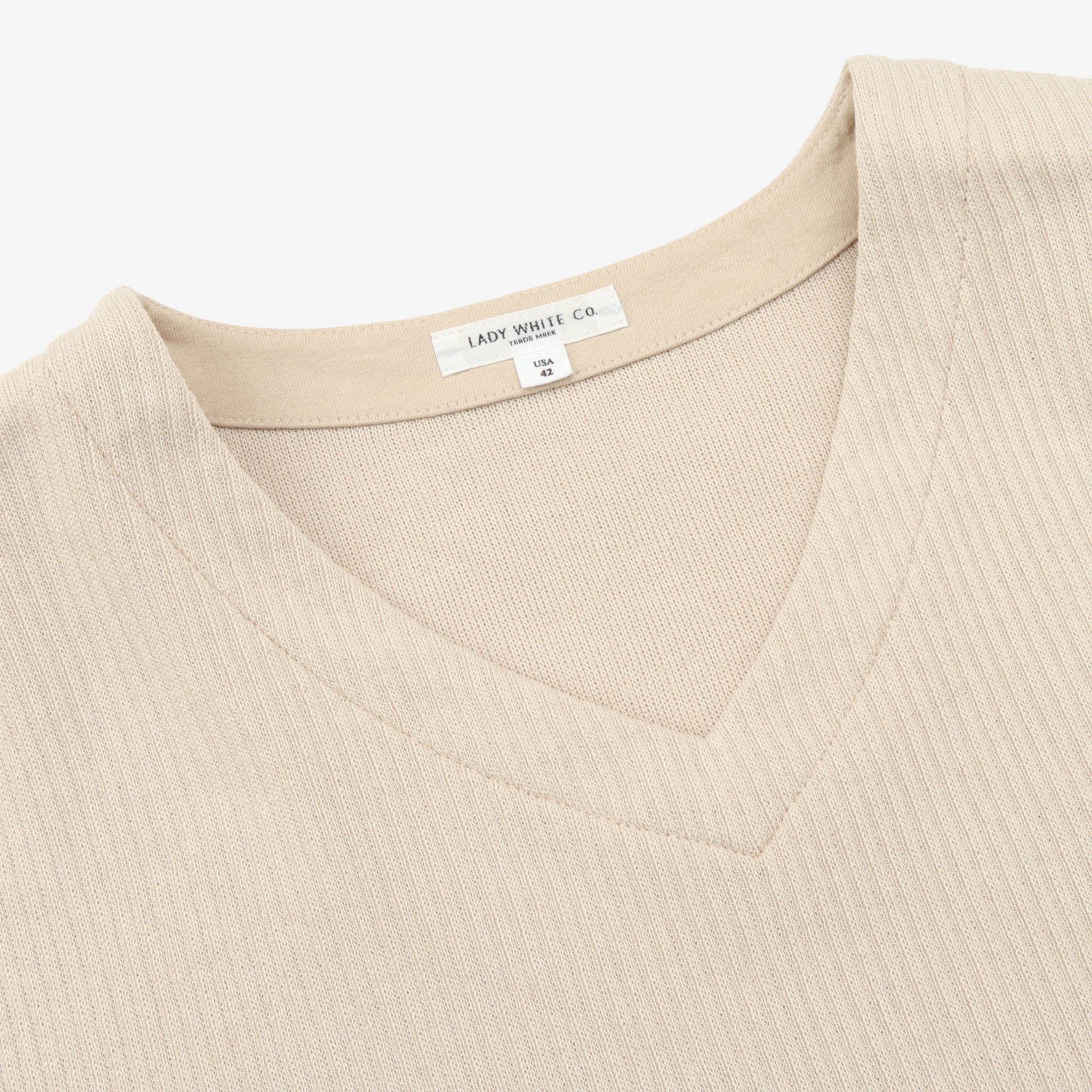 V Neck Ribbed Sweater - Image 3