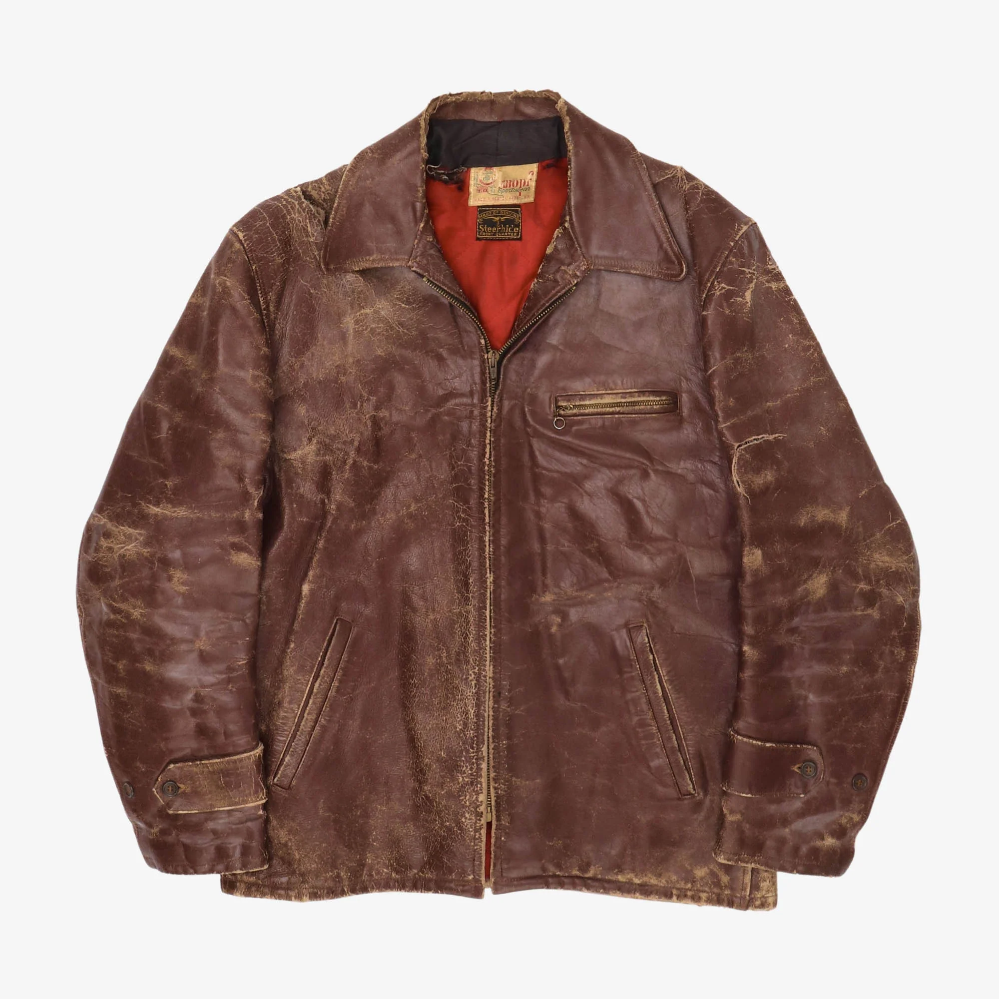 1940s Steerhide Leather Jacket (Knopf)