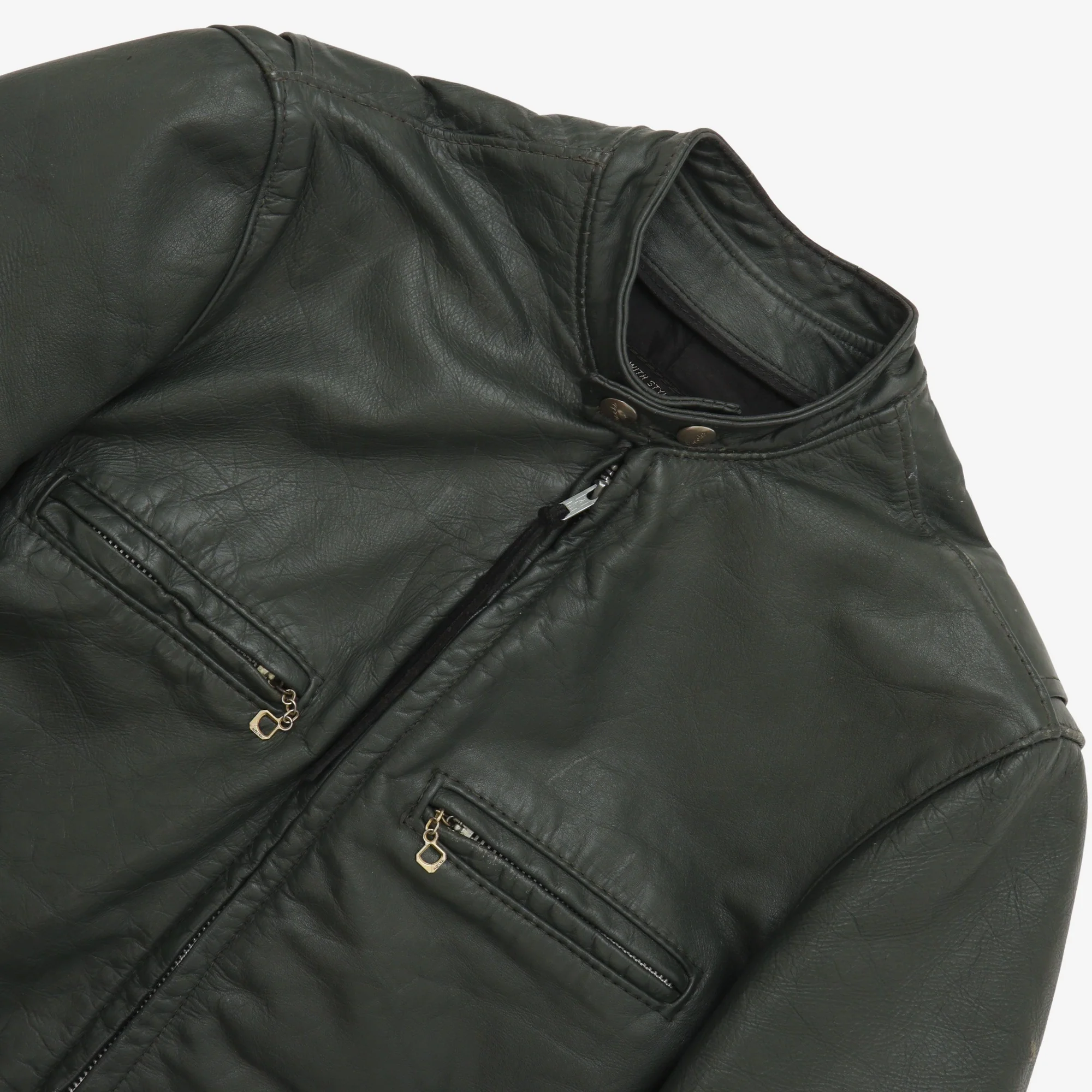 Vintage 1970s Cafe Racer Leather Jacket - Image 3