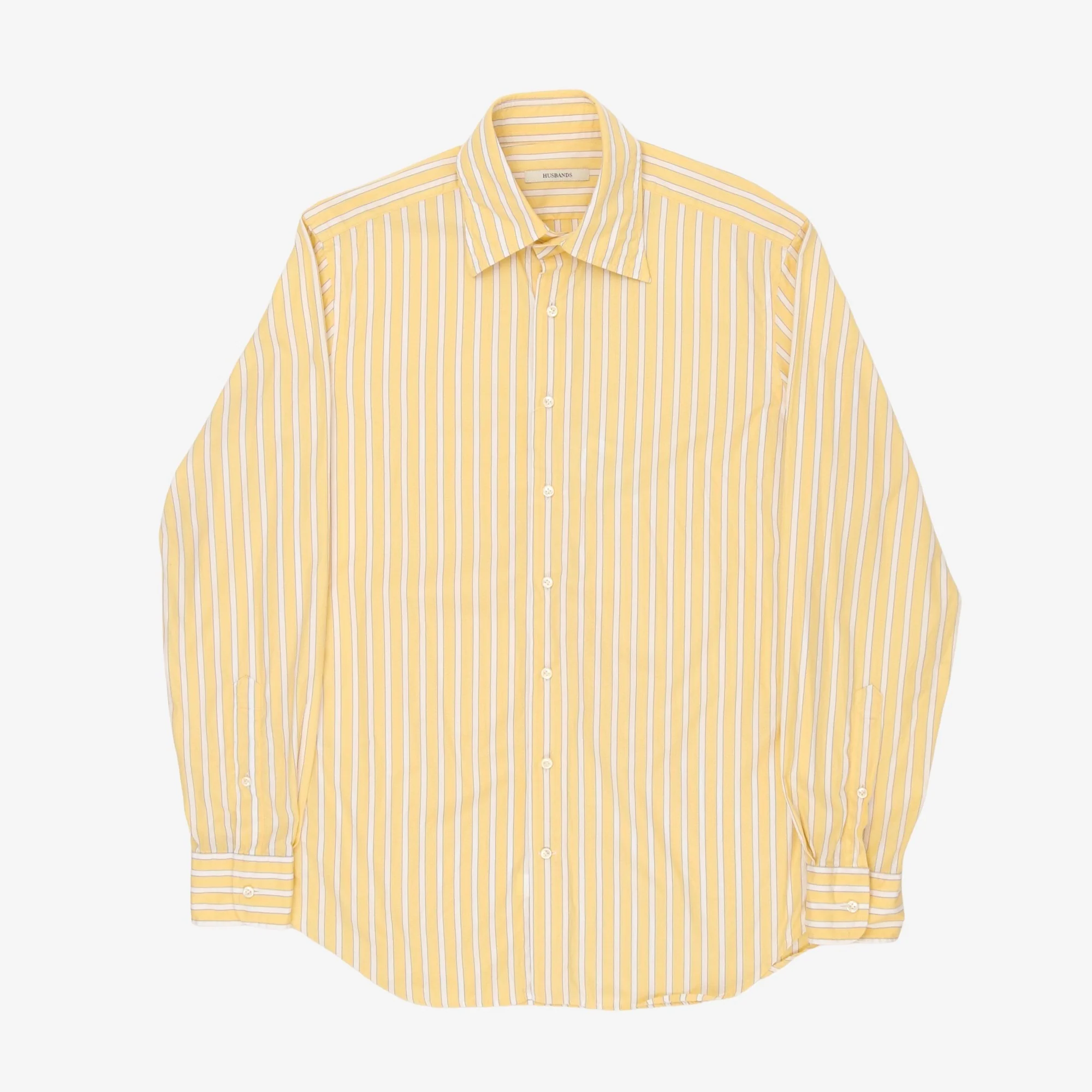 Wide Collar Striped Poplin Shirt