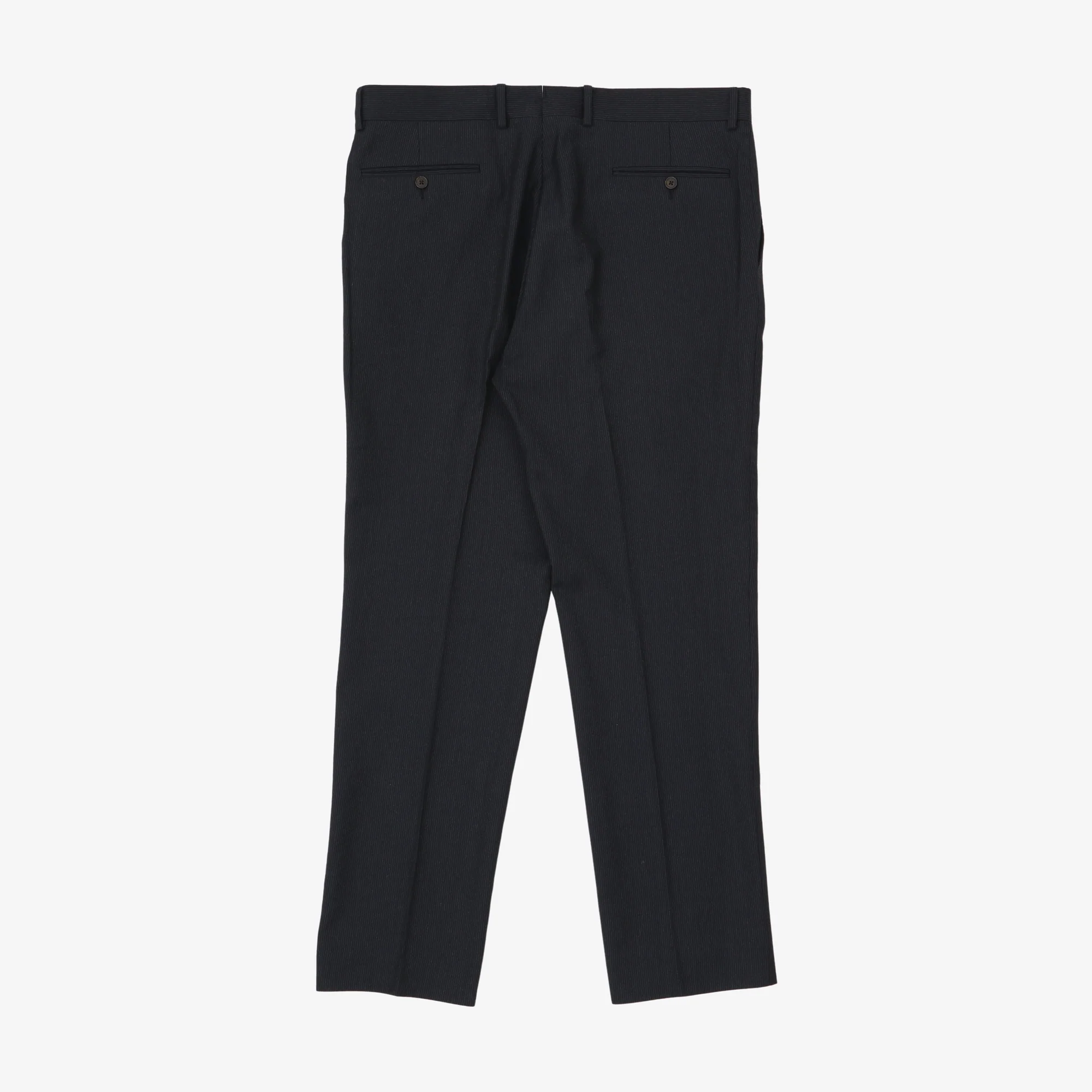 Wool Pinstripe Pleated Trousers (36W X 31L) - Image 2