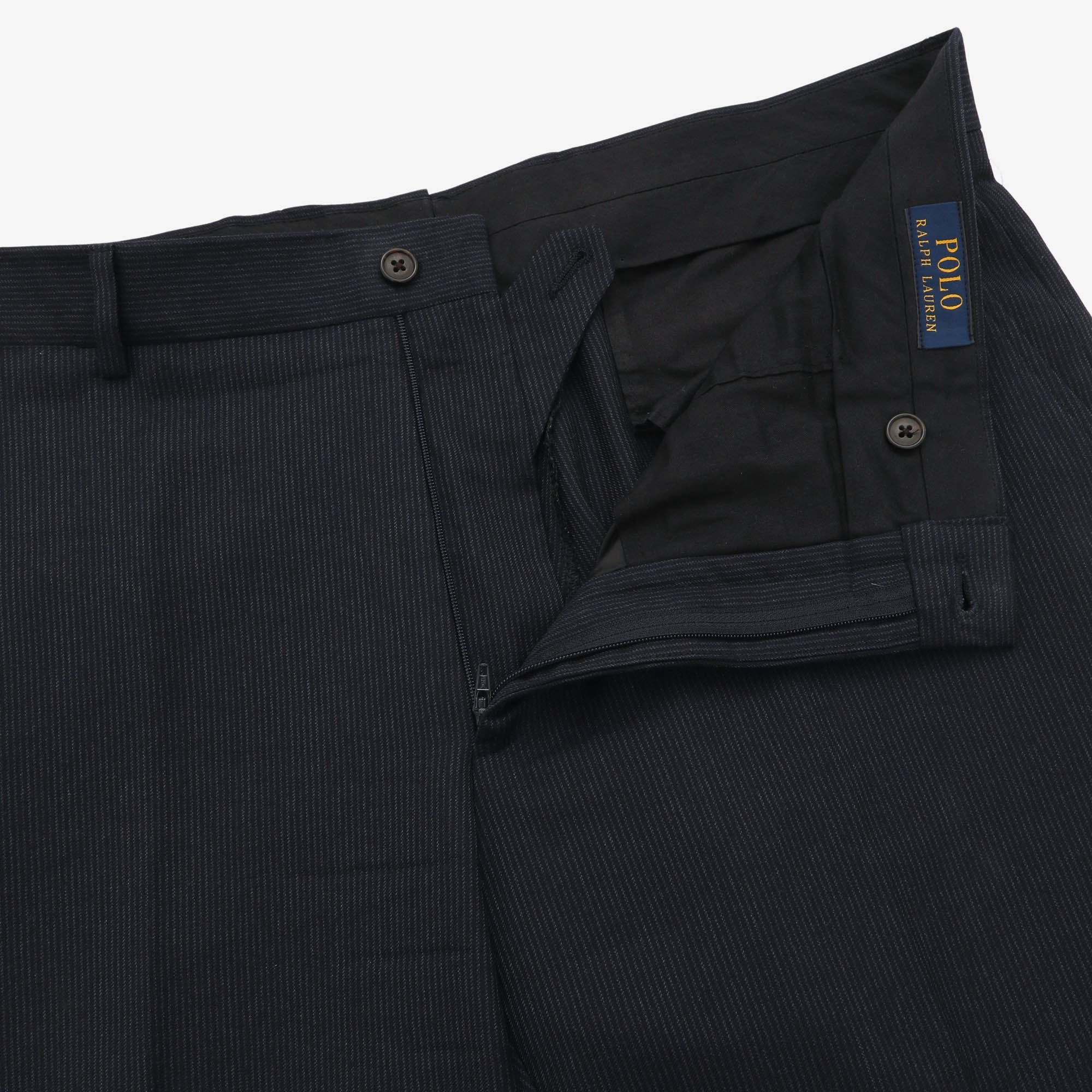Wool Pinstripe Pleated Trousers (36W X 31L) - Image 3