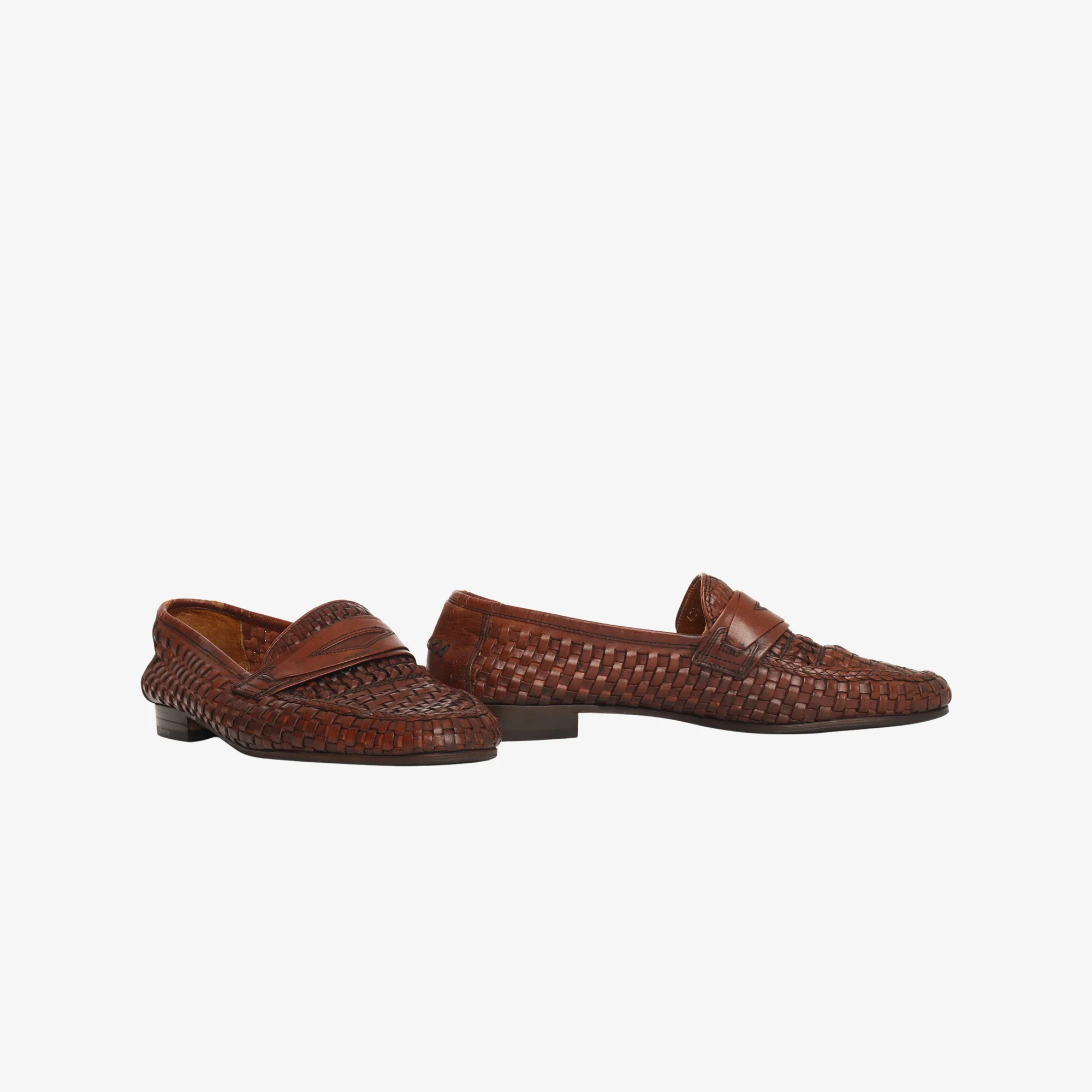 Woven Leather Penny Loafers - Image 2